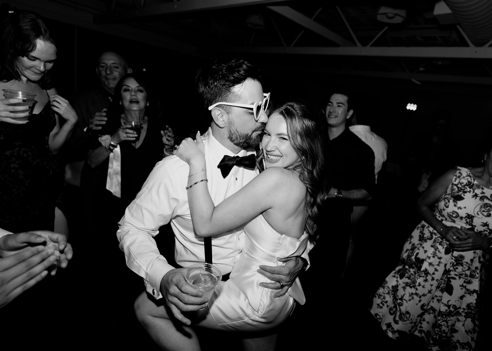 bride and groom dancing