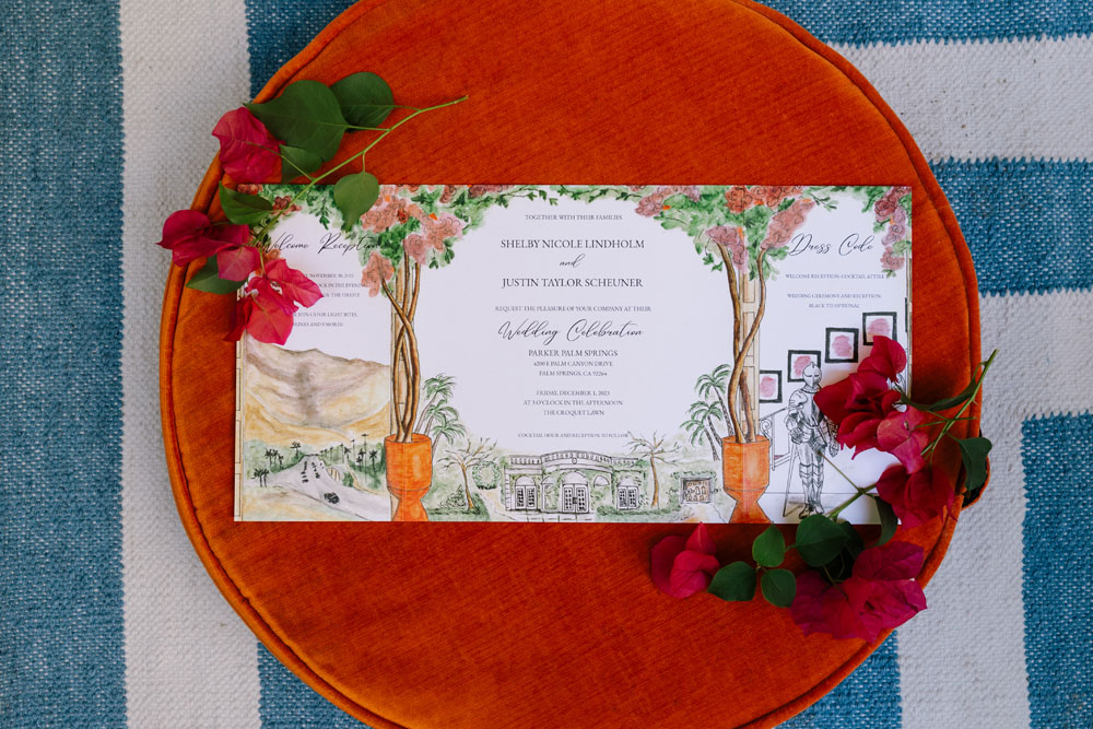 custom illustrated wedding invitations