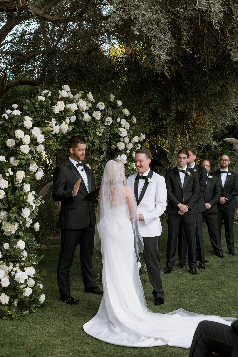classic white wedding ceremony at The Parker in Palm Springs
