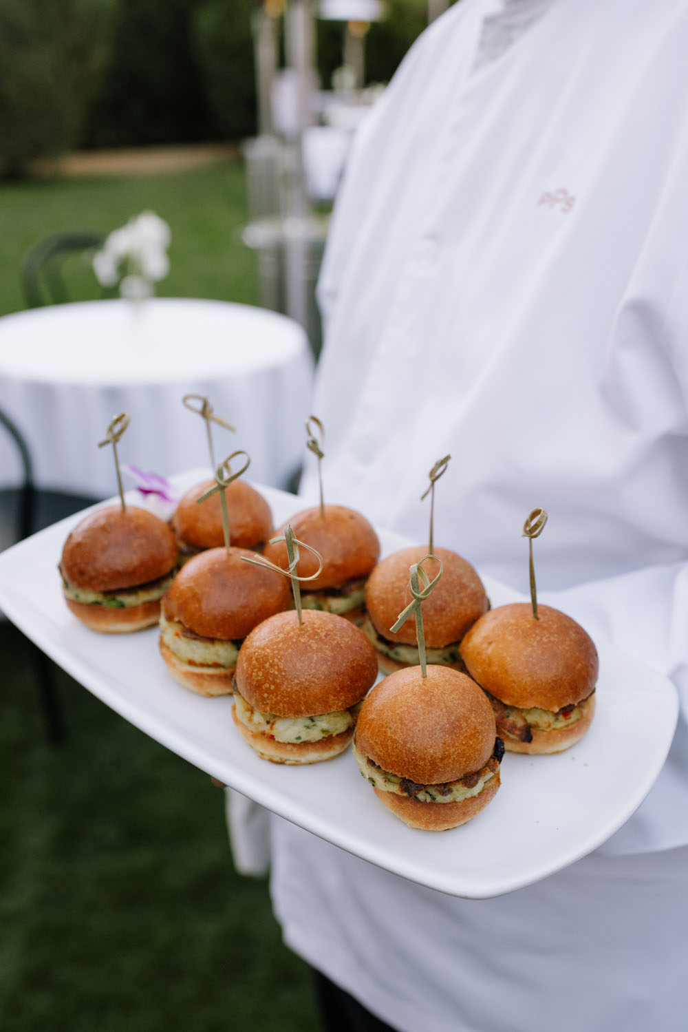 sliders at wedding cocktail hour