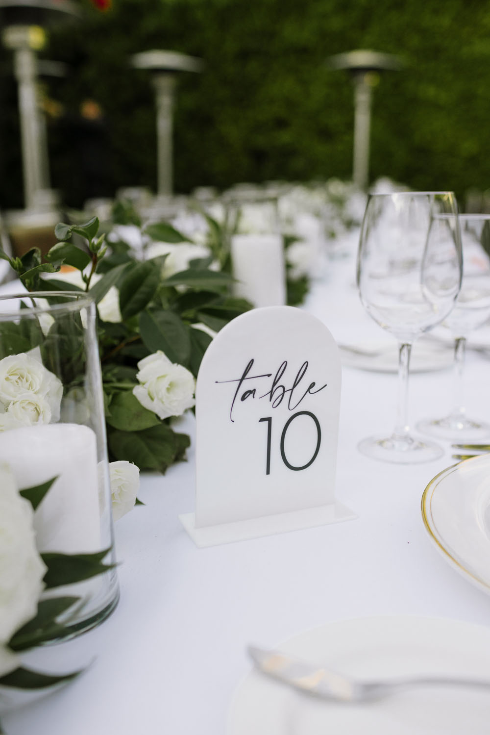 black and white acrylic table numbers for wedding