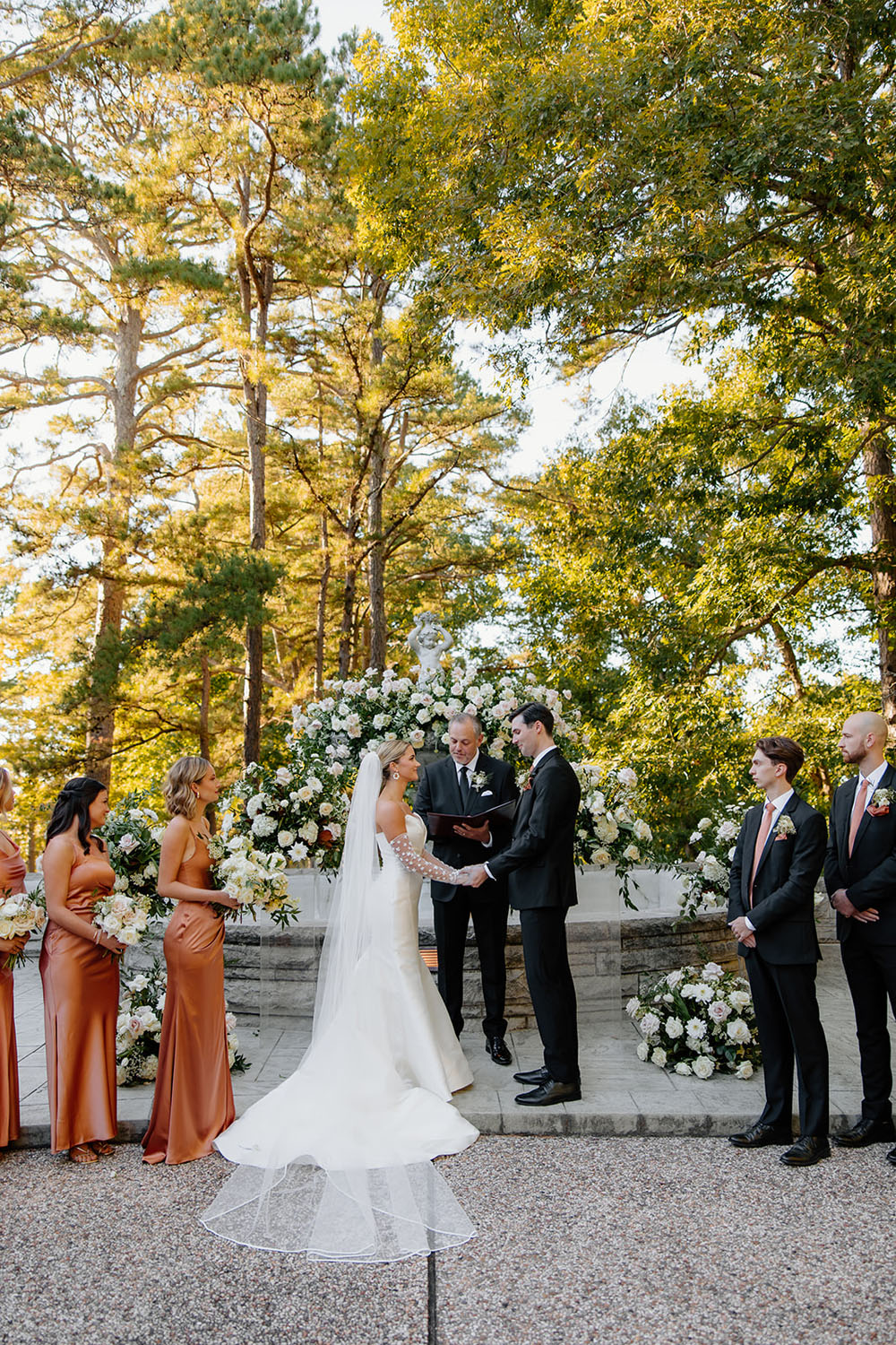 fall wedding ceremony at Greystone Estate Arkansas wedding