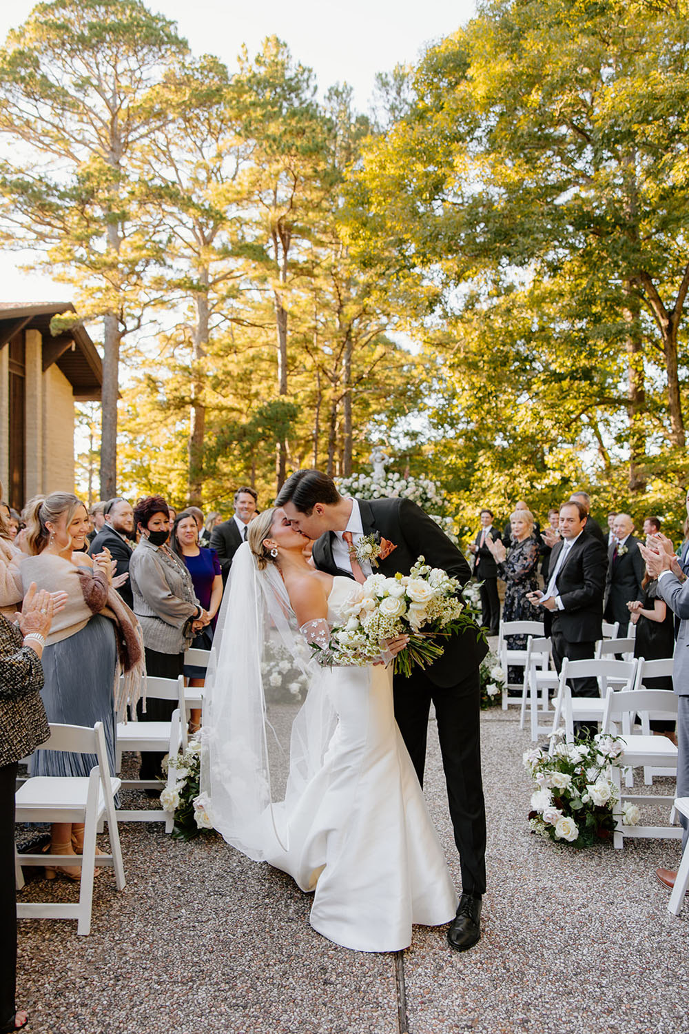 fall wedding ceremony at Greystone Estate Arkansas wedding