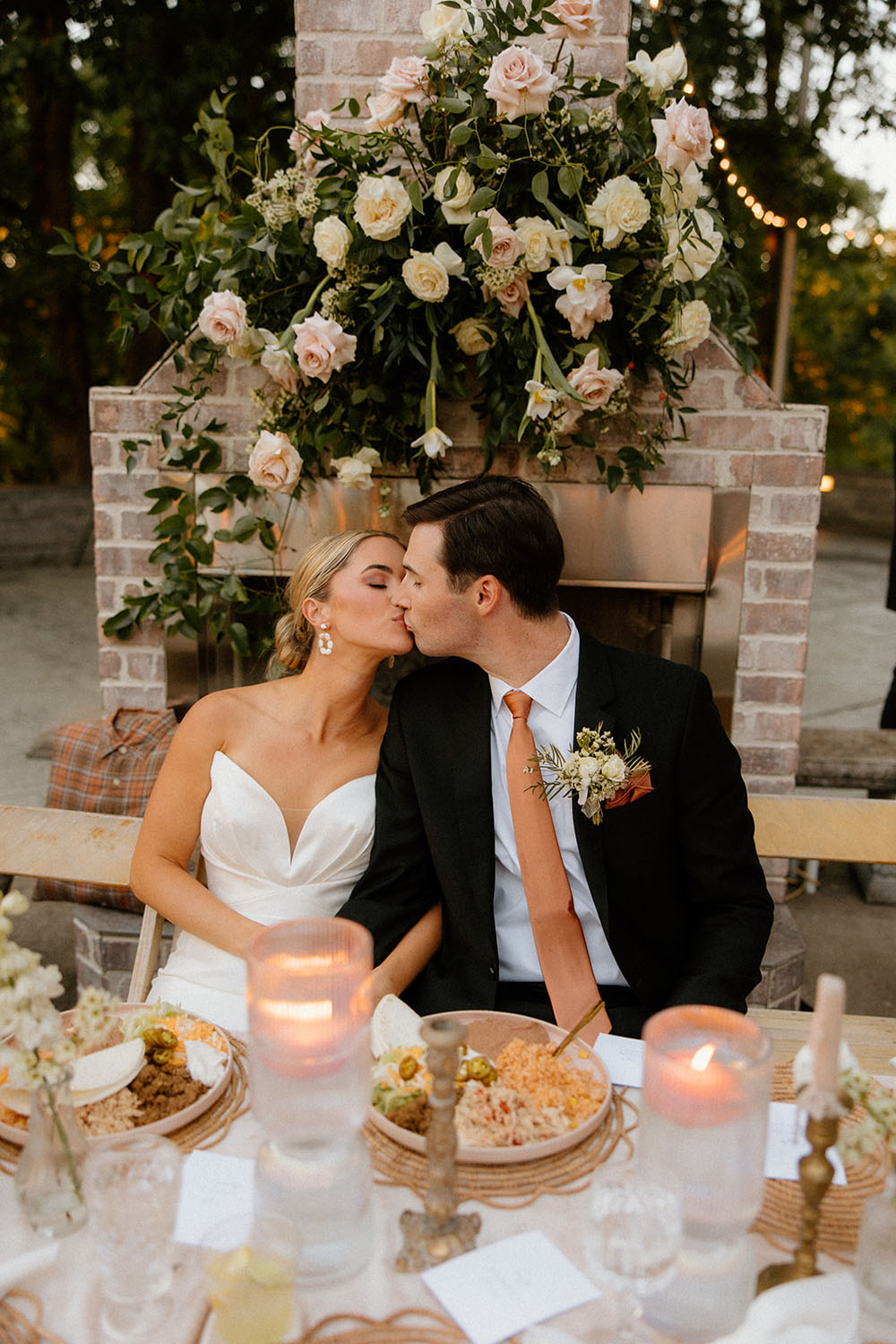 bride and groom at head table