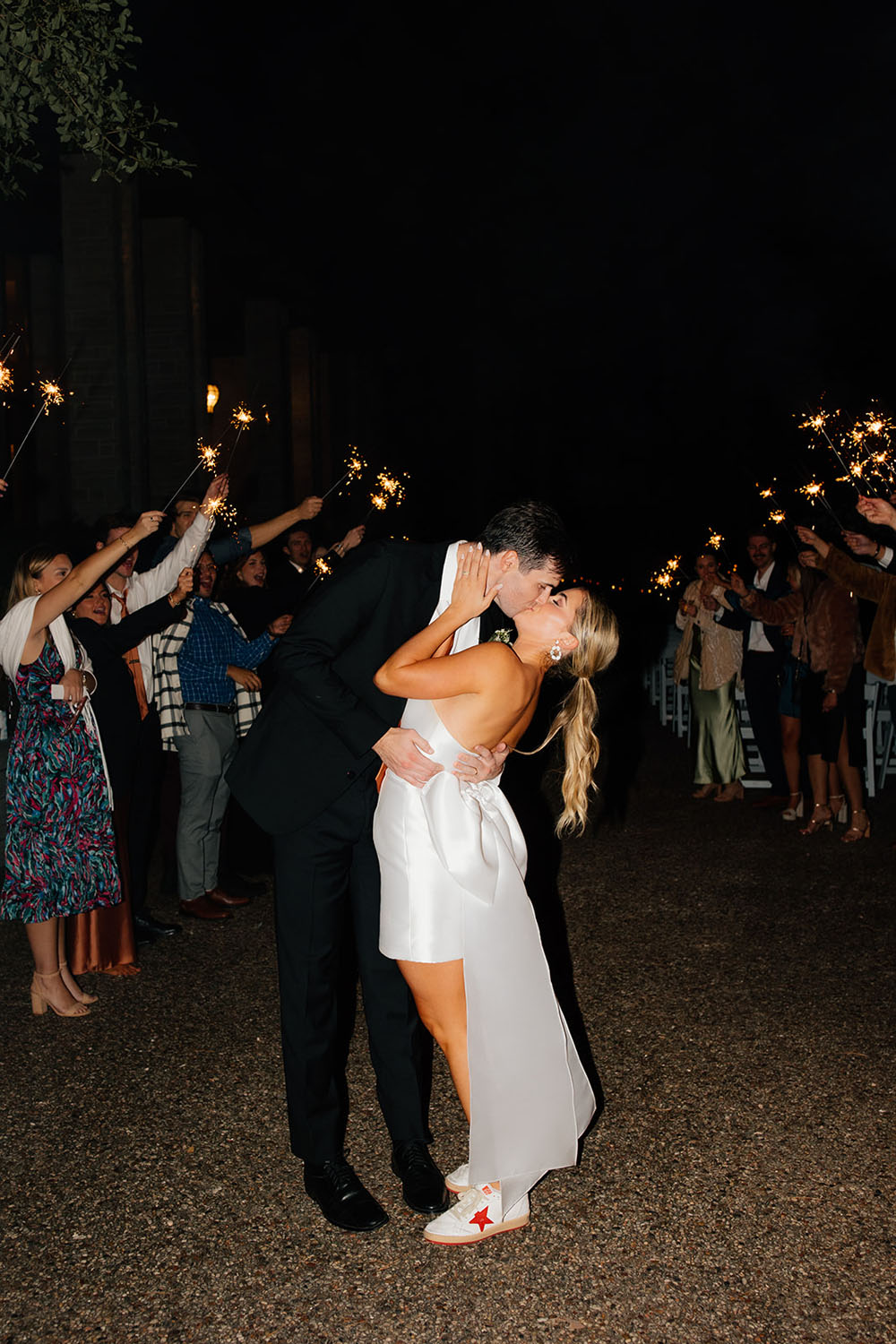 sparkler exit at Arkansas wedding