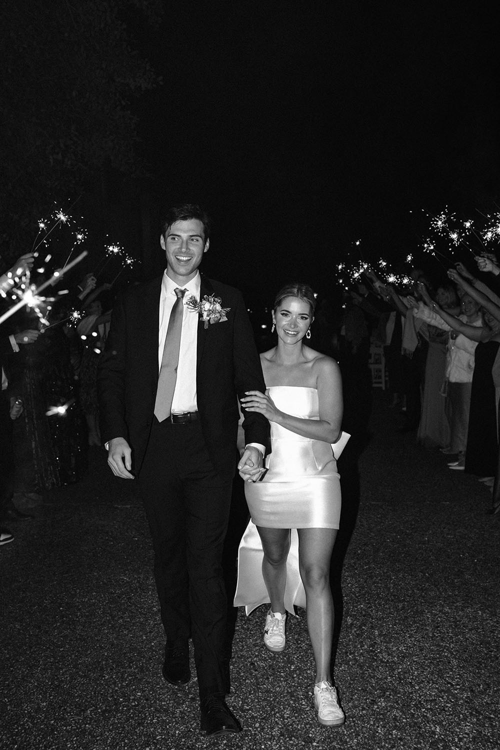 sparkler exit at Arkansas wedding