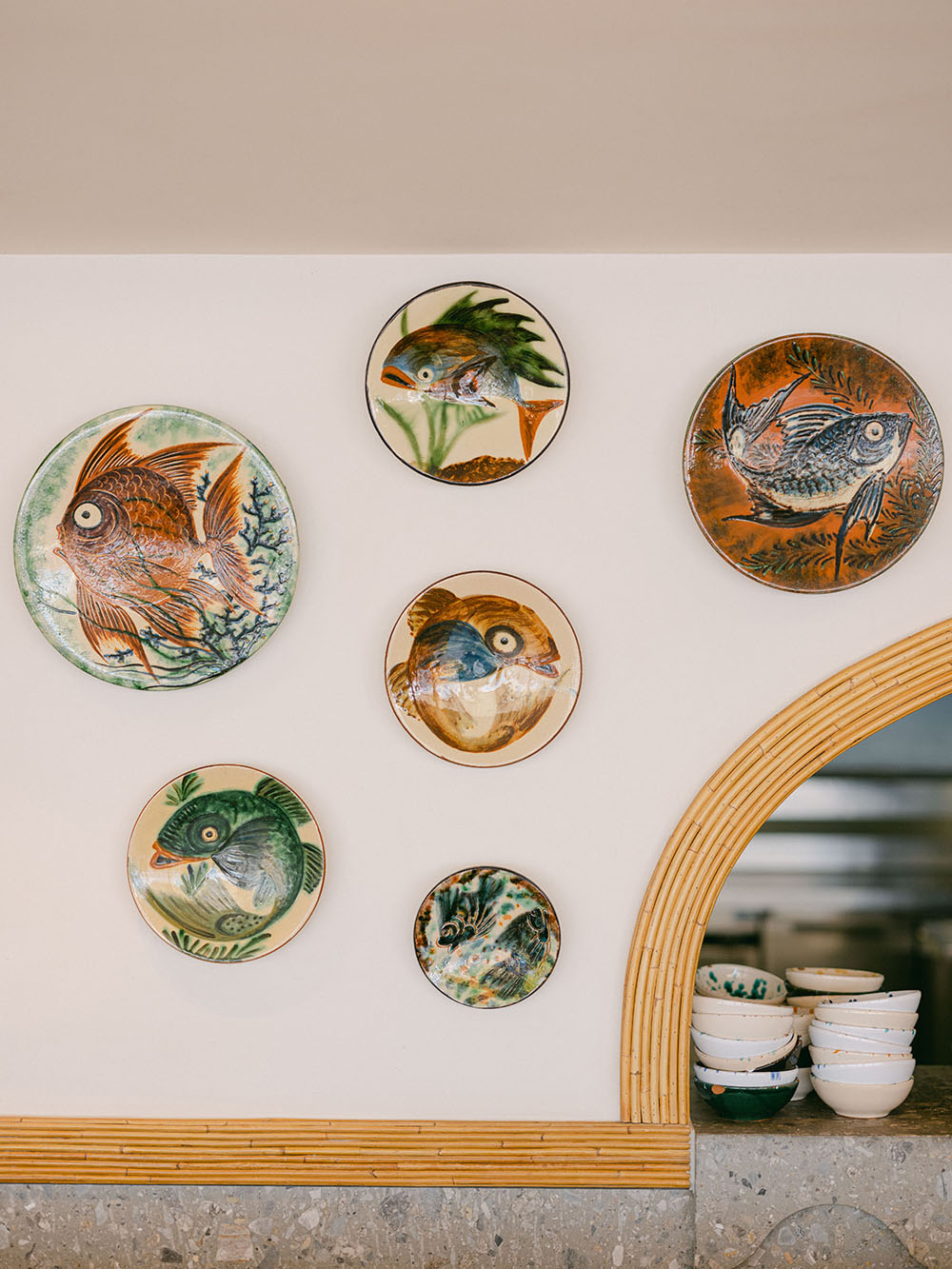 plates on the wall at Bijou Plage