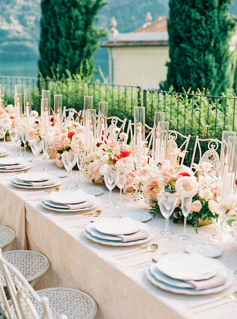 Italian tablescape for Lake Como villa wedding
