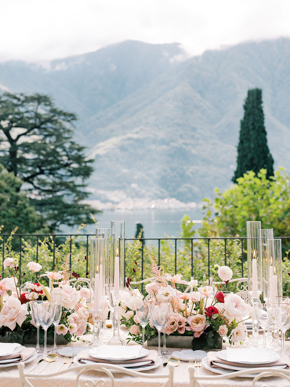 Italian tablescape for Lake Como villa wedding