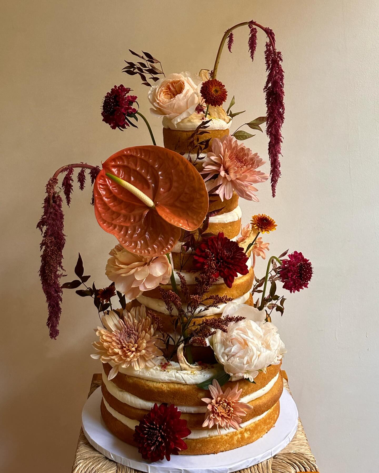 fall floral naked cake @fromlucienyc