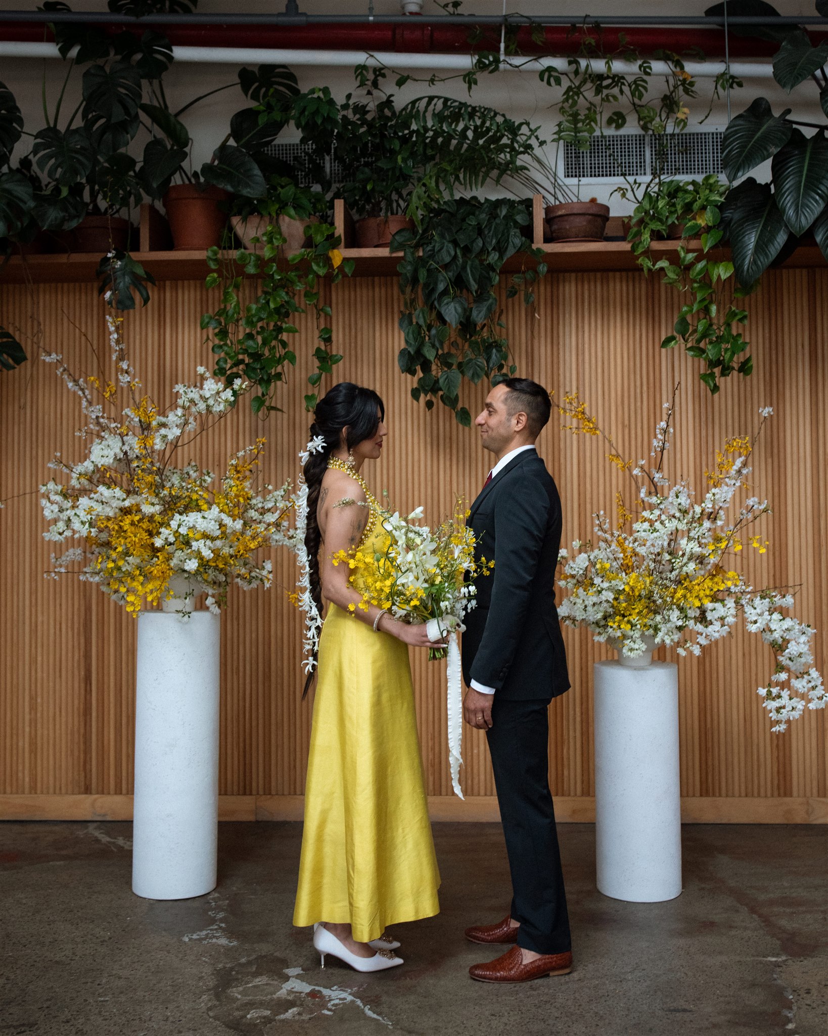 Artful, hip earth-tone wedding inspiration at Office Party in Los Angeles