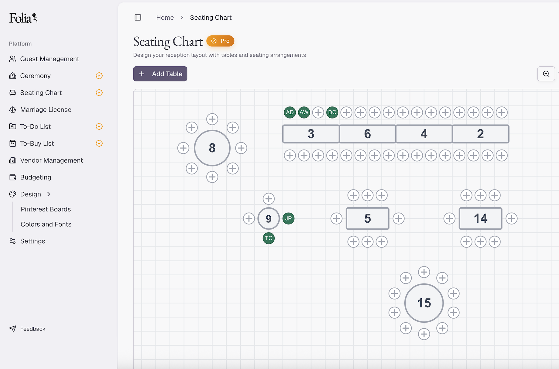 app wedding planning seating chart