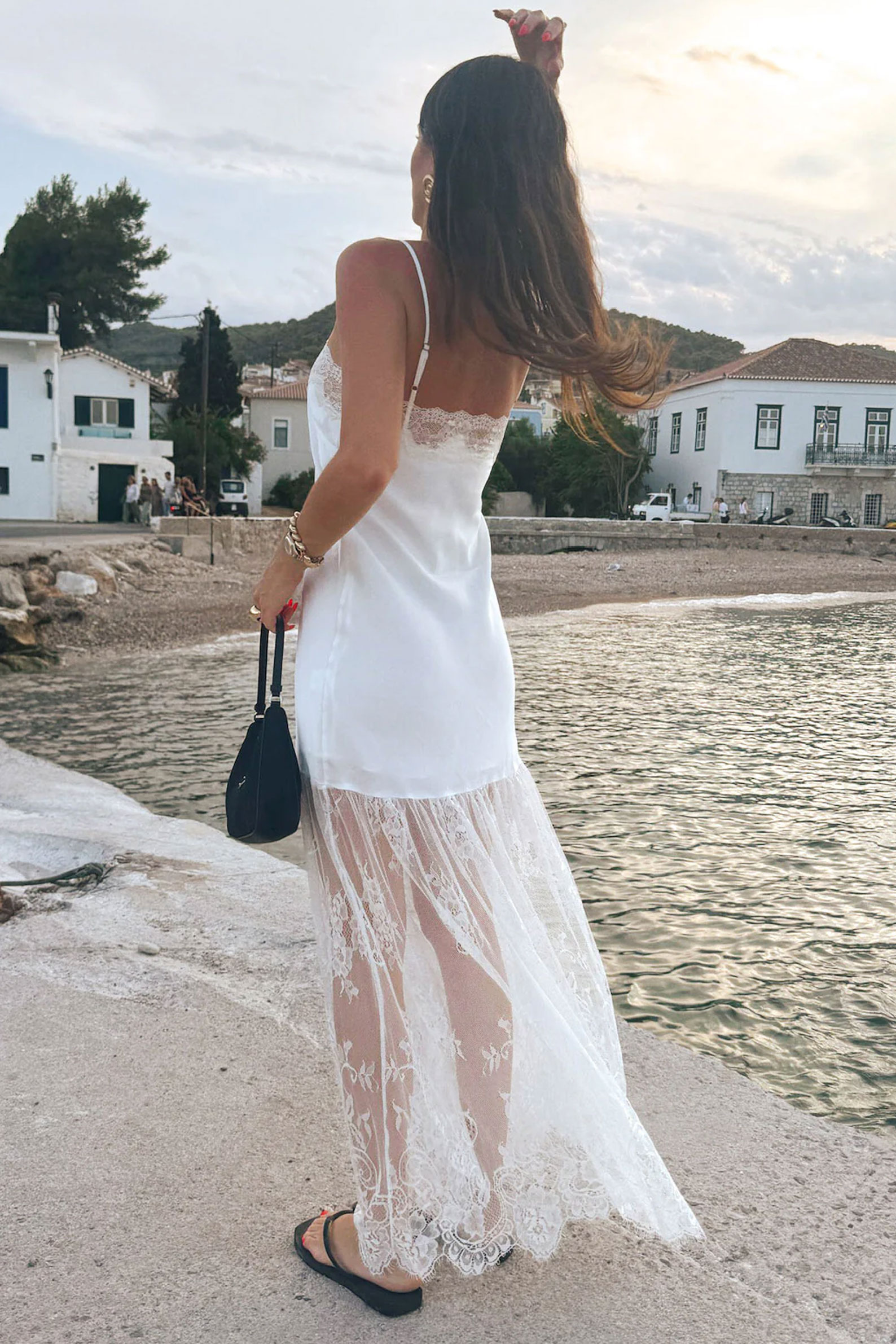 show me your mumu bridal slip pj dress with lace