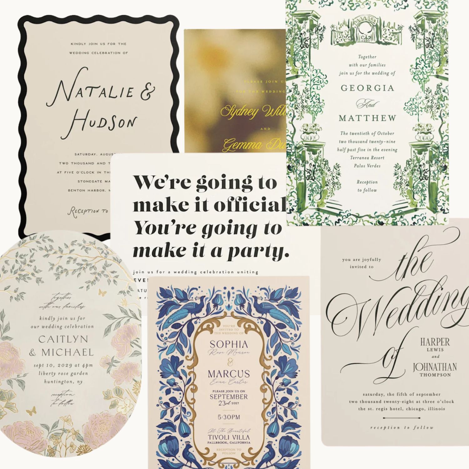 stylish wedding invitations 