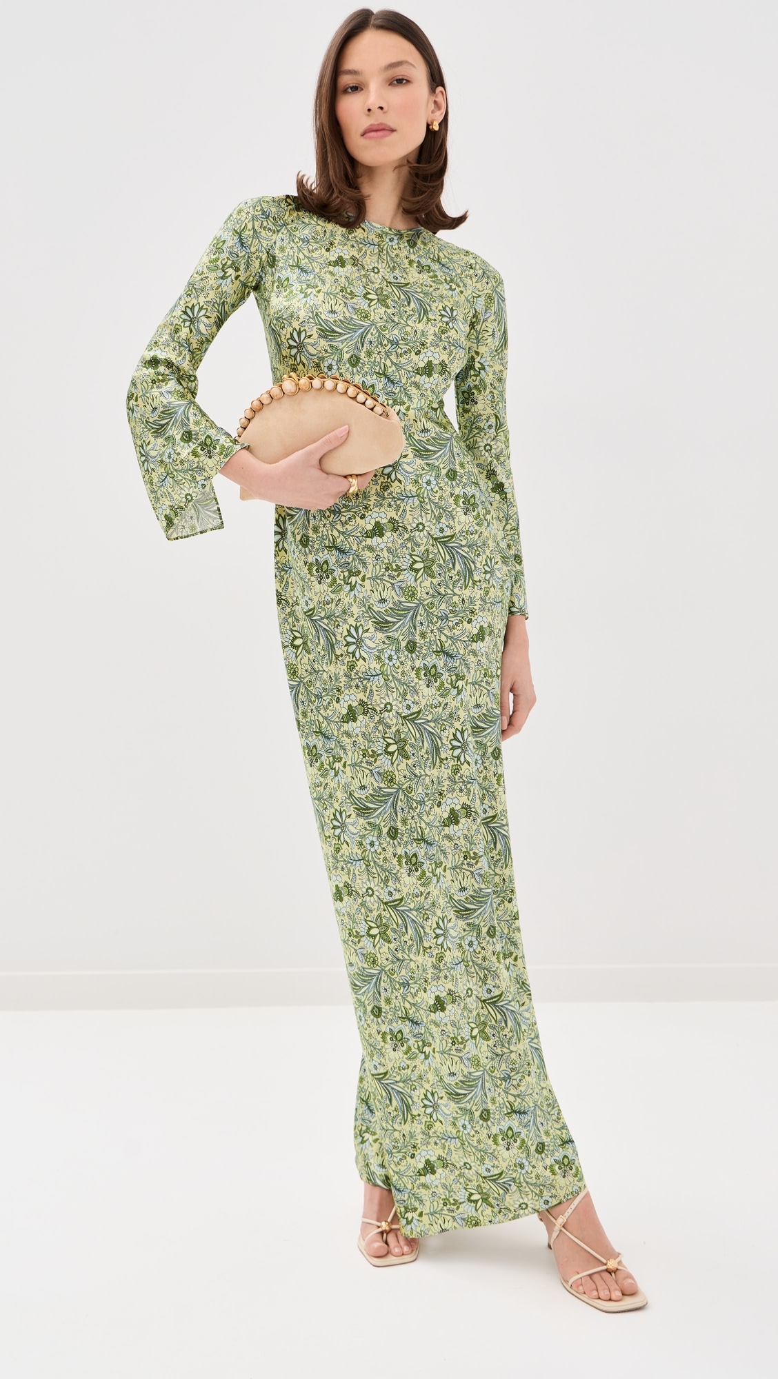green wedding guest dress