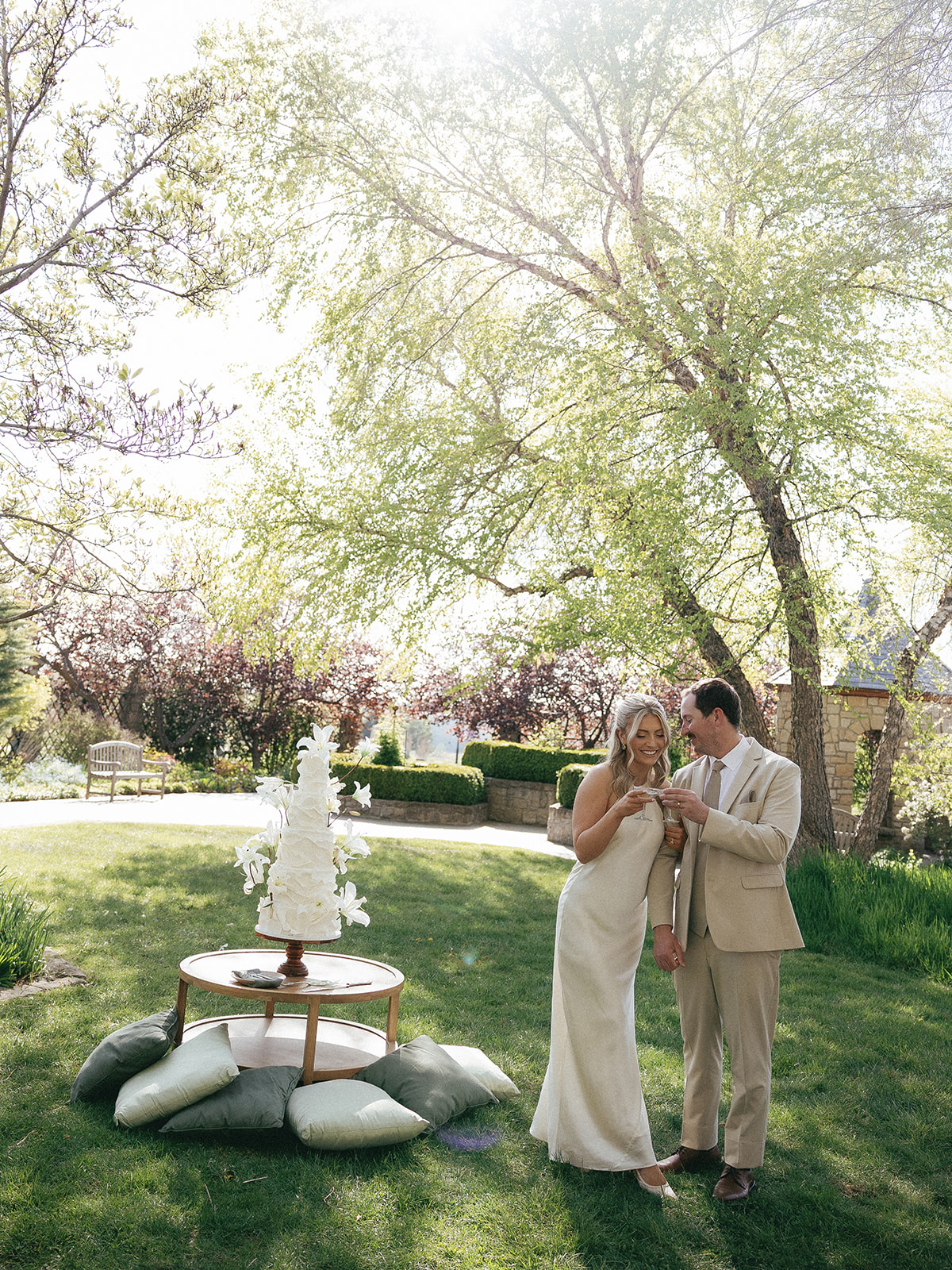 spring cake with lilies