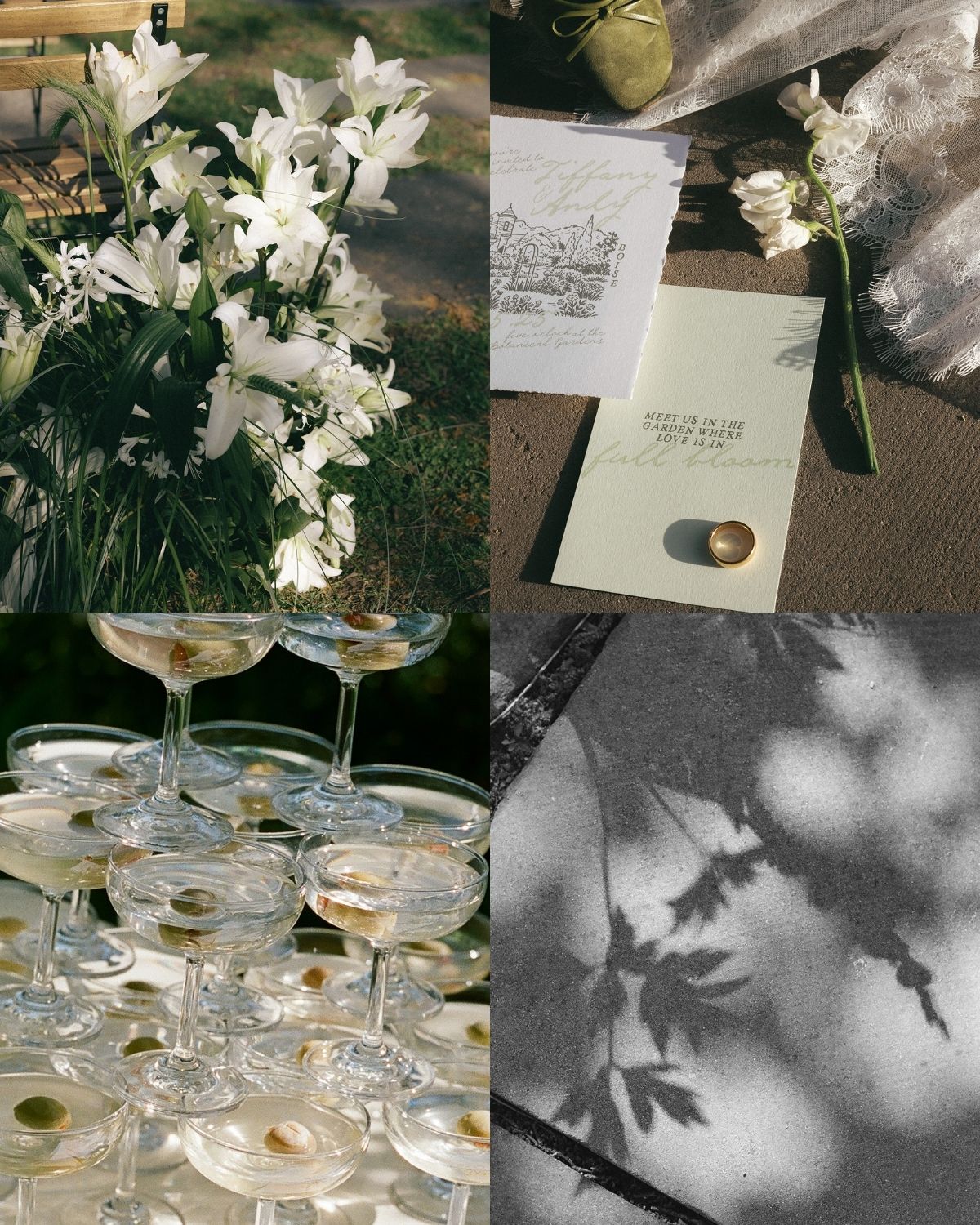 elegant garden wedding tablescape with linen tablecloths, vintage lamps, and spring florals