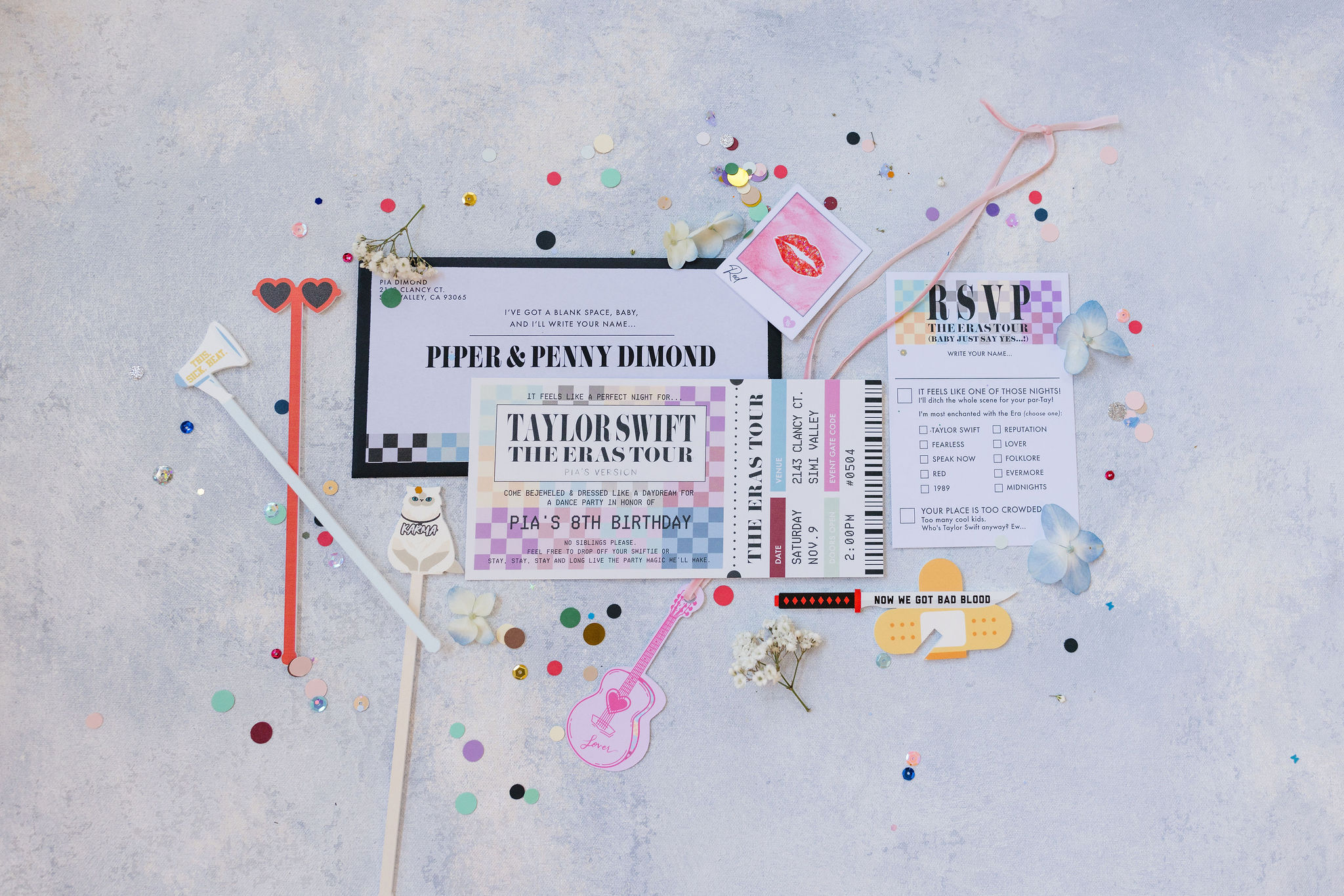 Taylor Swift Eras Themed Birthday Invitation