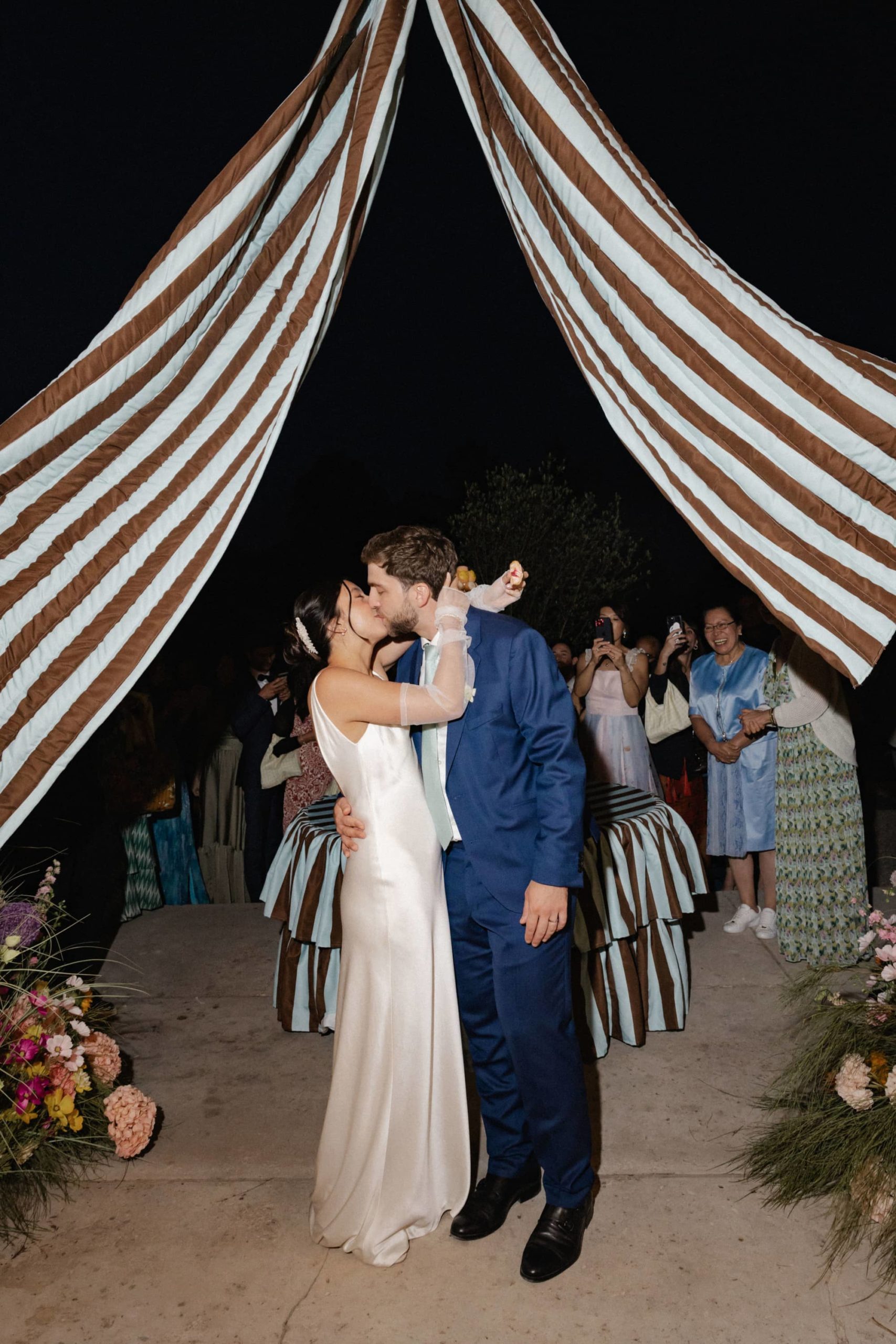 Wedding reception draping