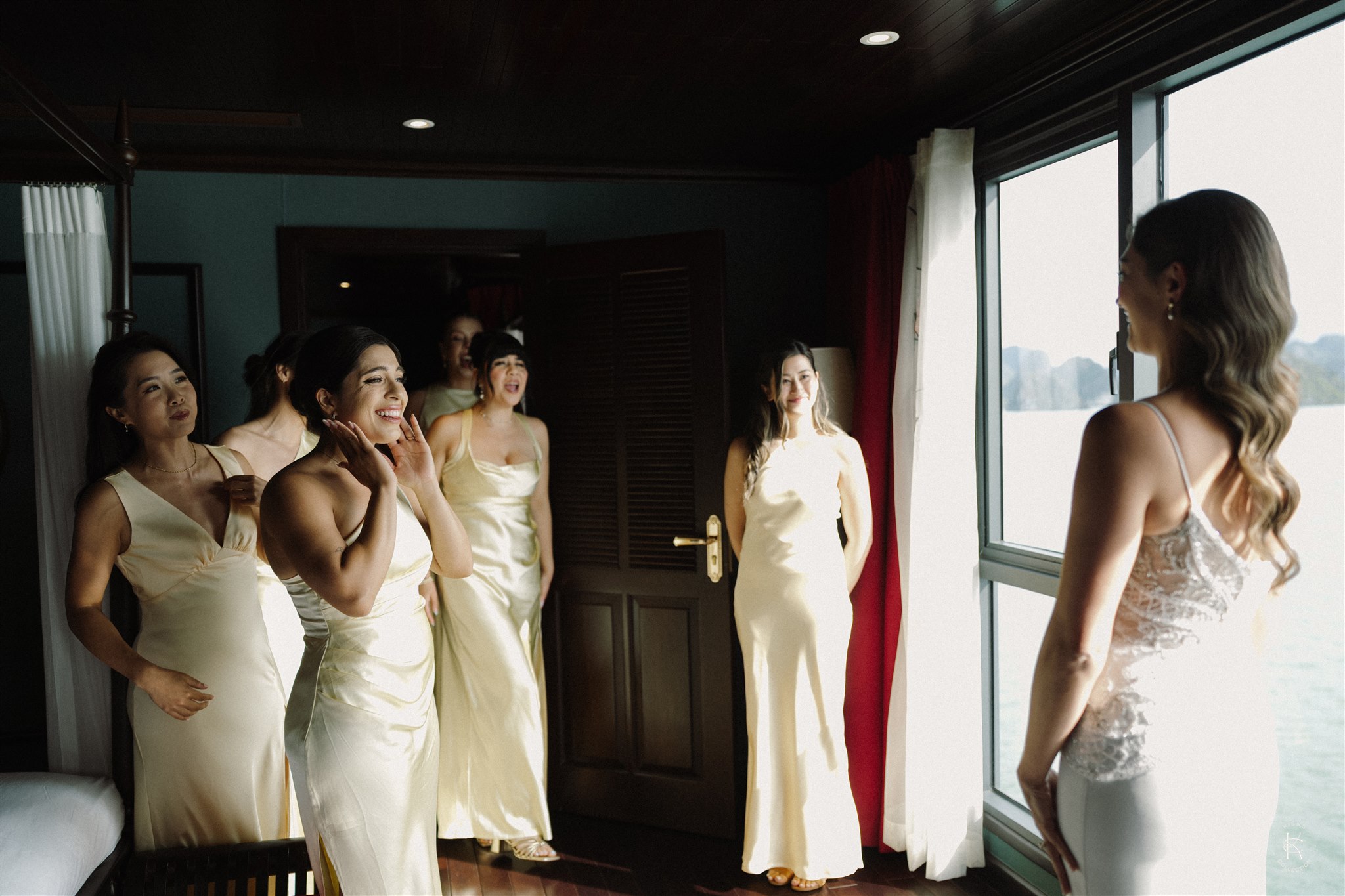 Vietnam wedding bride and bridesmaids