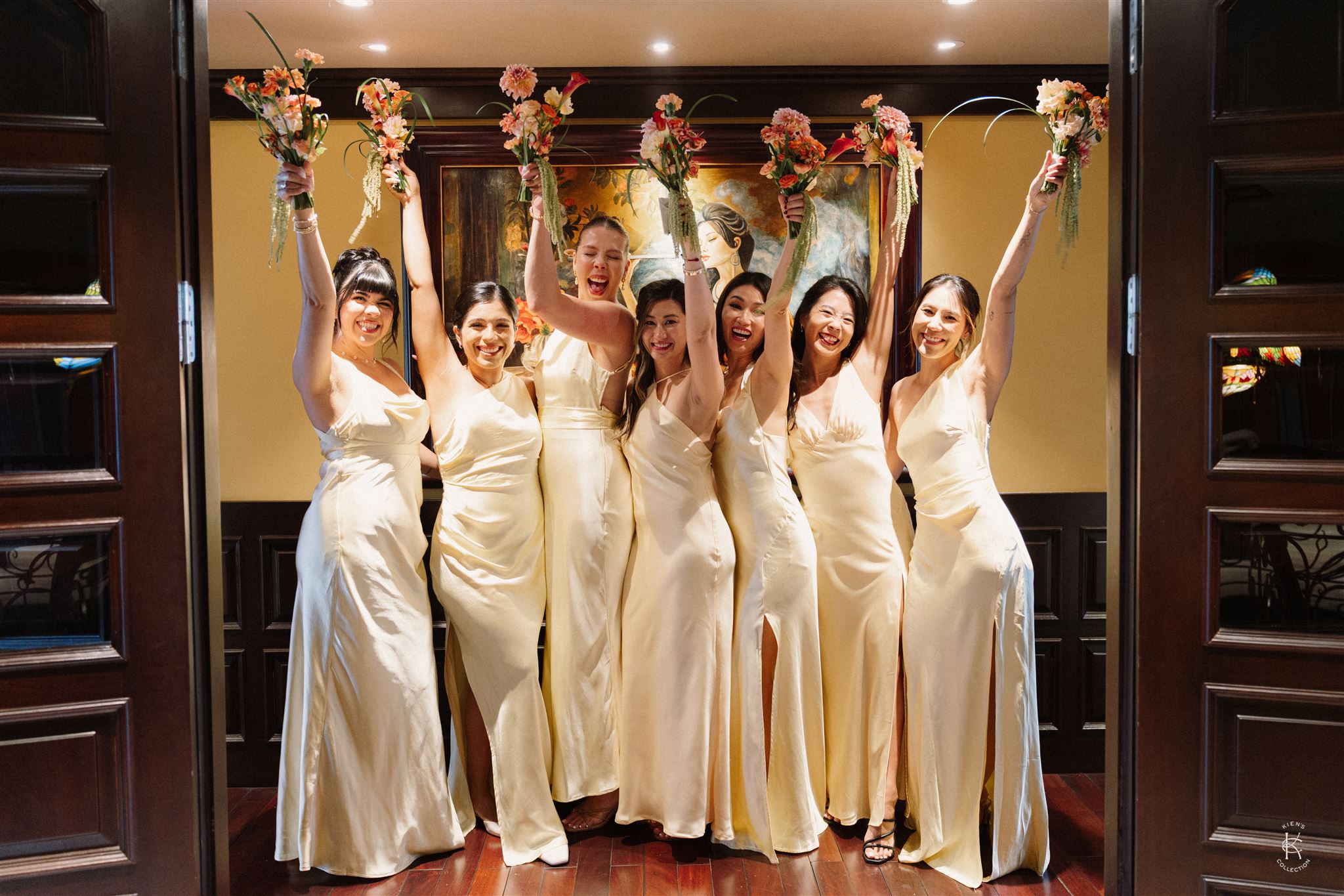 Butter yellow bridesmaid dresses