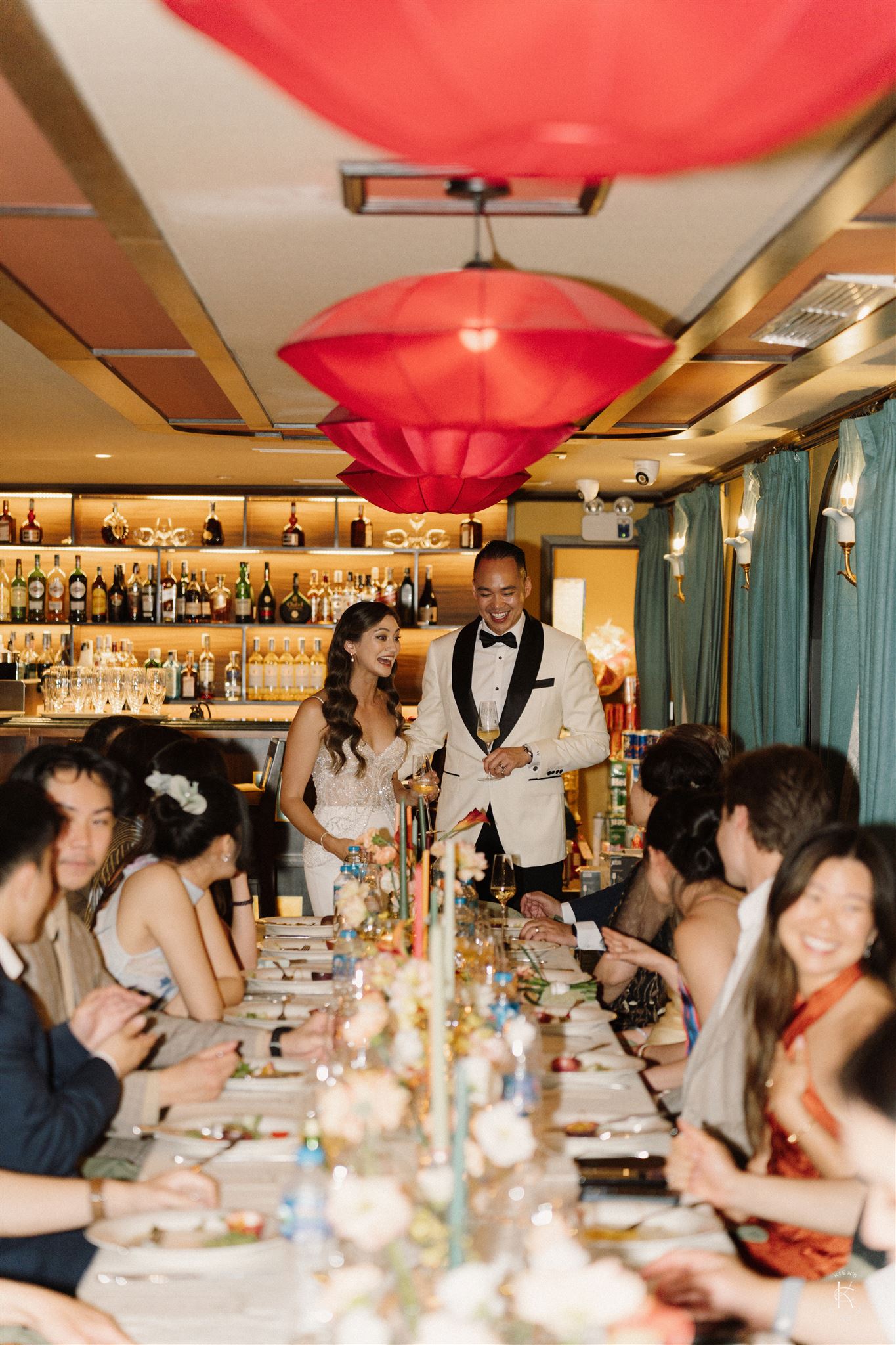 Vietnam wedding reception dinner table