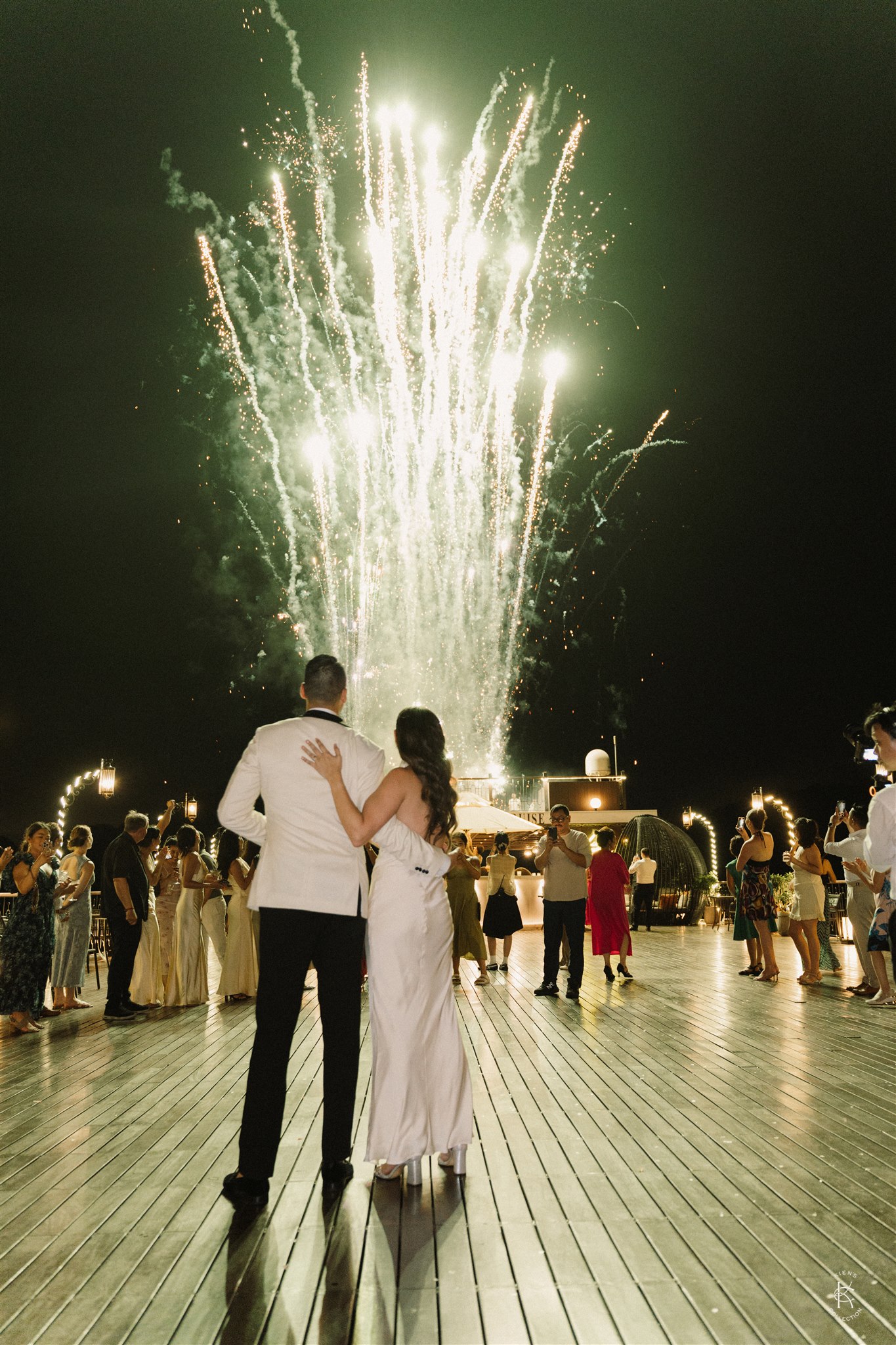 Vietnam wedding fireworks