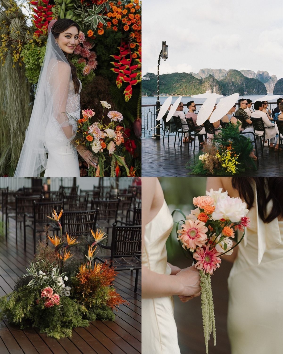Tropical wedding florals