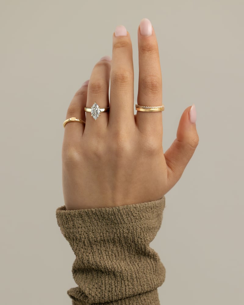 Gigi Marquise Solitaire with Hidden Halo