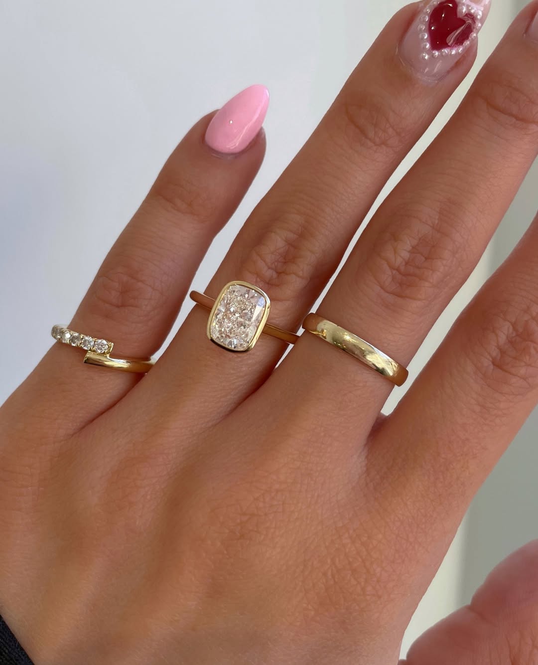 Bezel set engagement ring