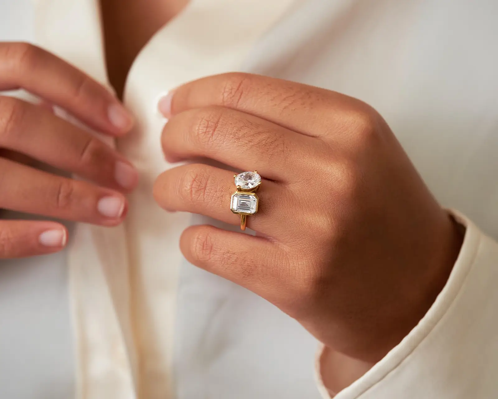 Toi Et Moi engagement ring