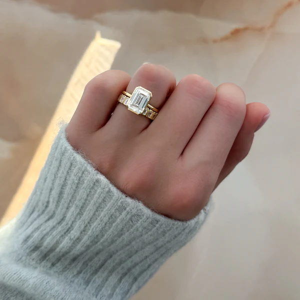 Bezel set engagement ring