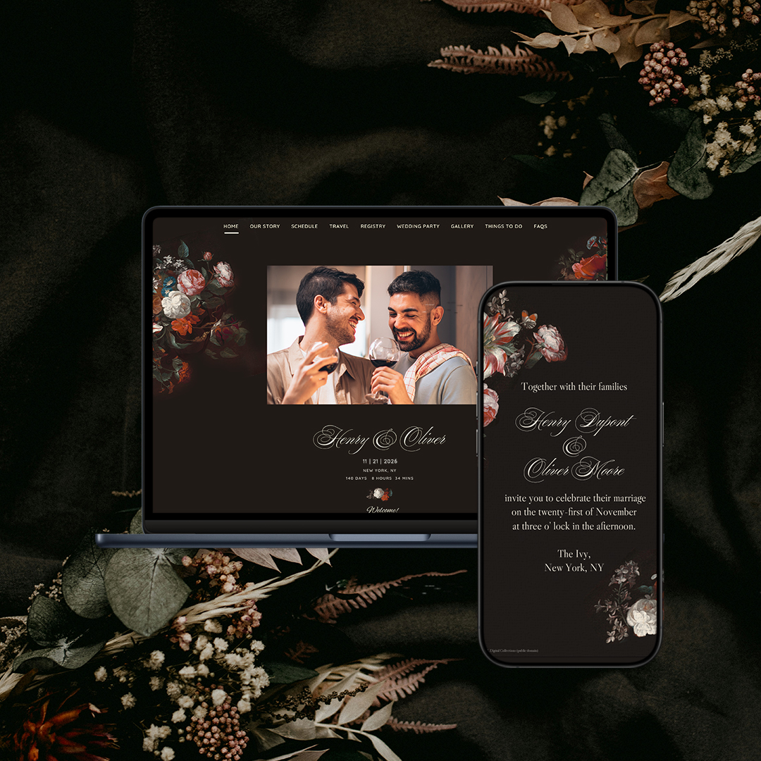 moody wedding website