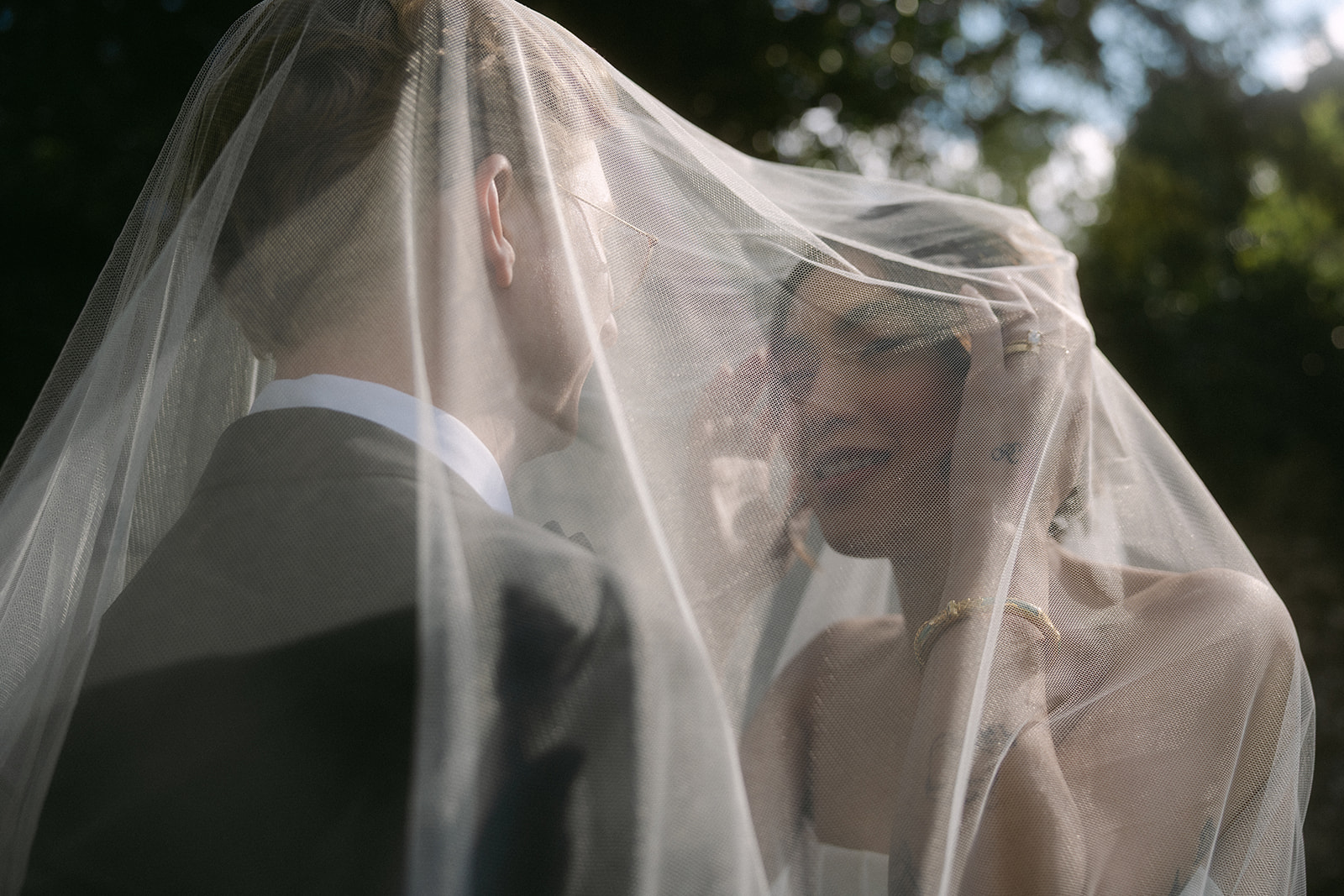 bridal portrait inside veil
