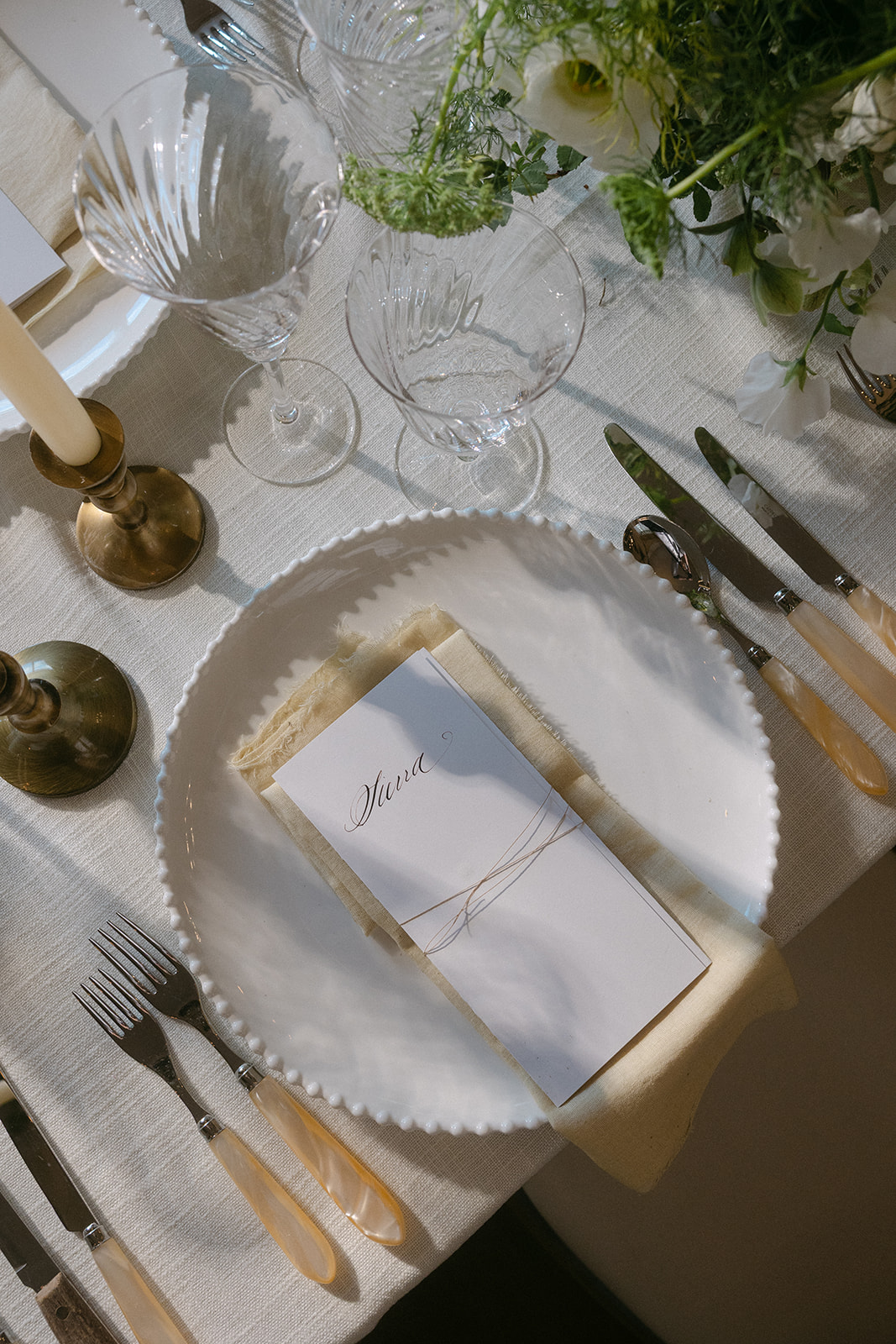 Irish wedding reception place setting