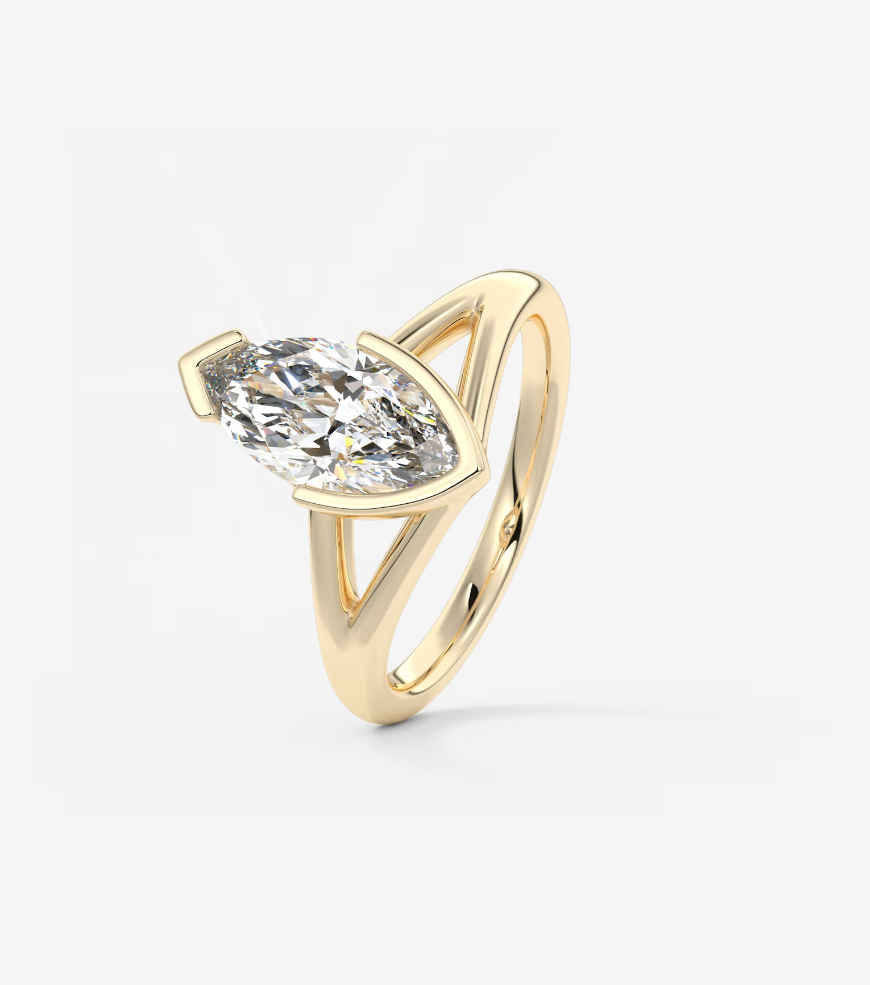 floating diamond engagement ring