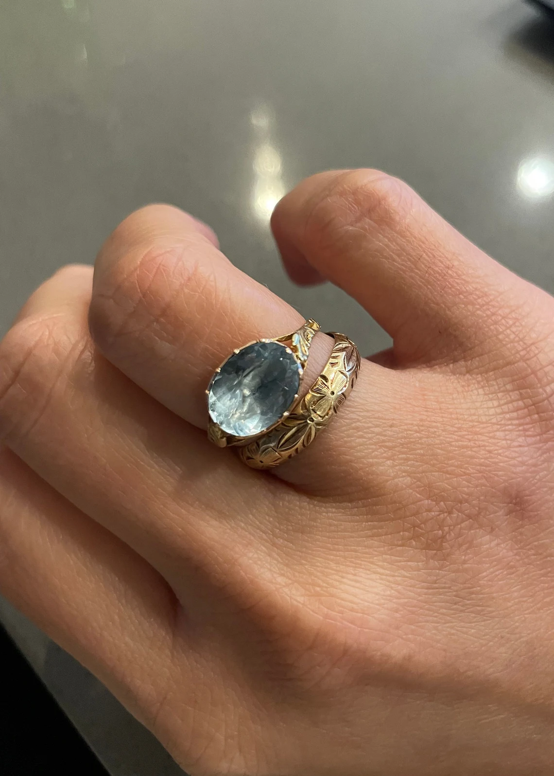 Late Georgian Aquamarine Ring