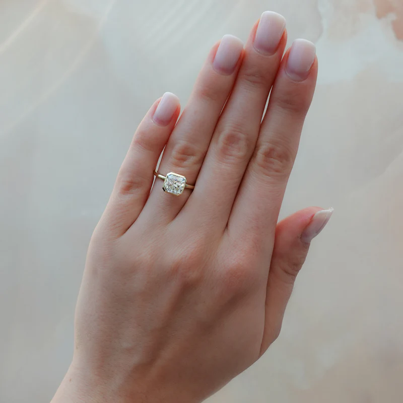 Bezel set engagement ring