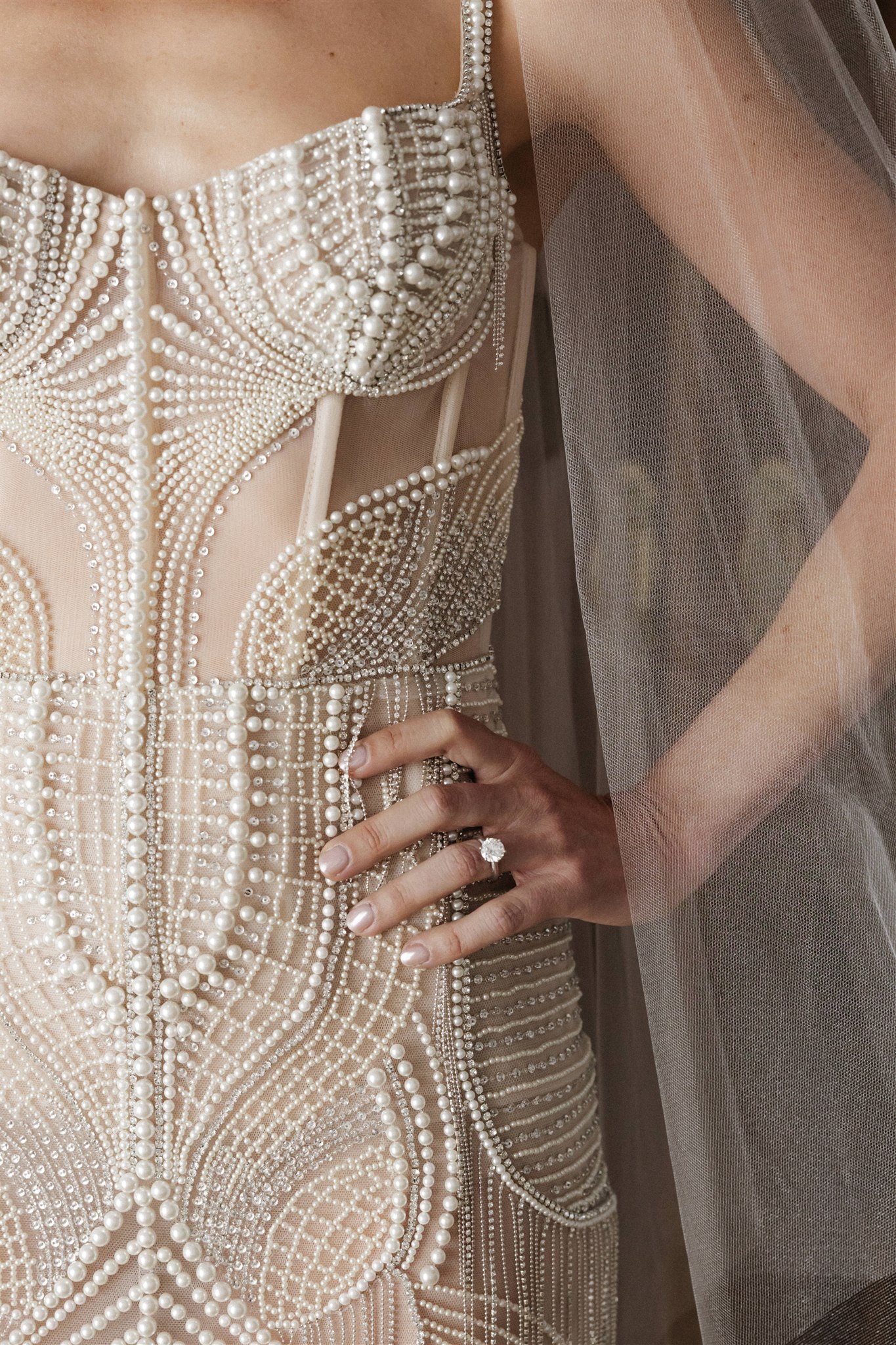 Bride wearing a Berta gown in Mallorca