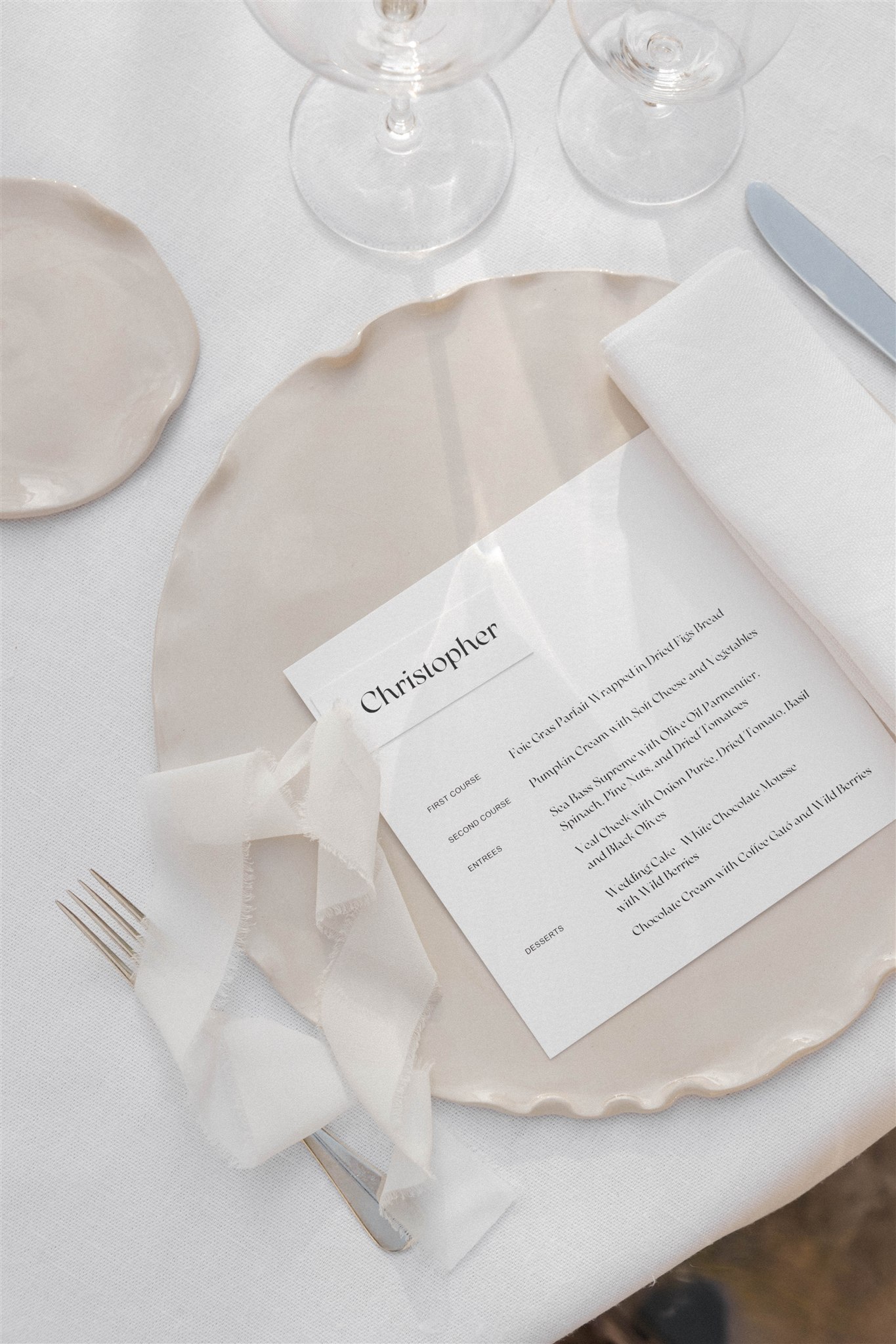 all white wedding reception table design