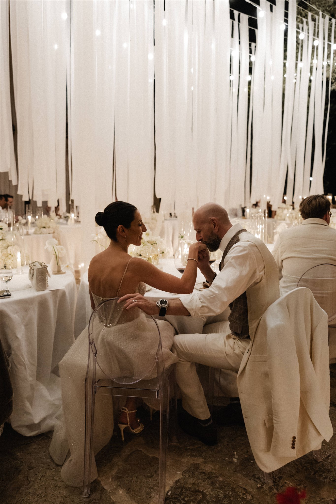 bride and groom intimate moment