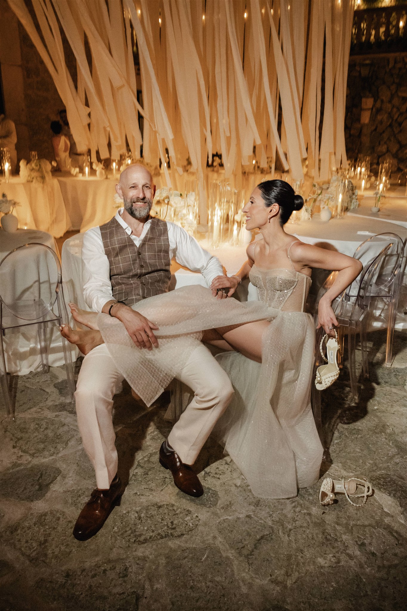 All-White Reception on the La Residencia Terrace