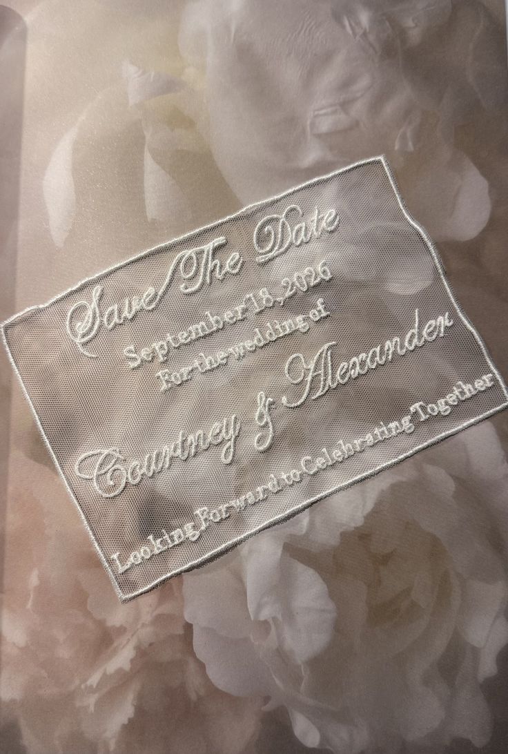 Lace wedding save the date