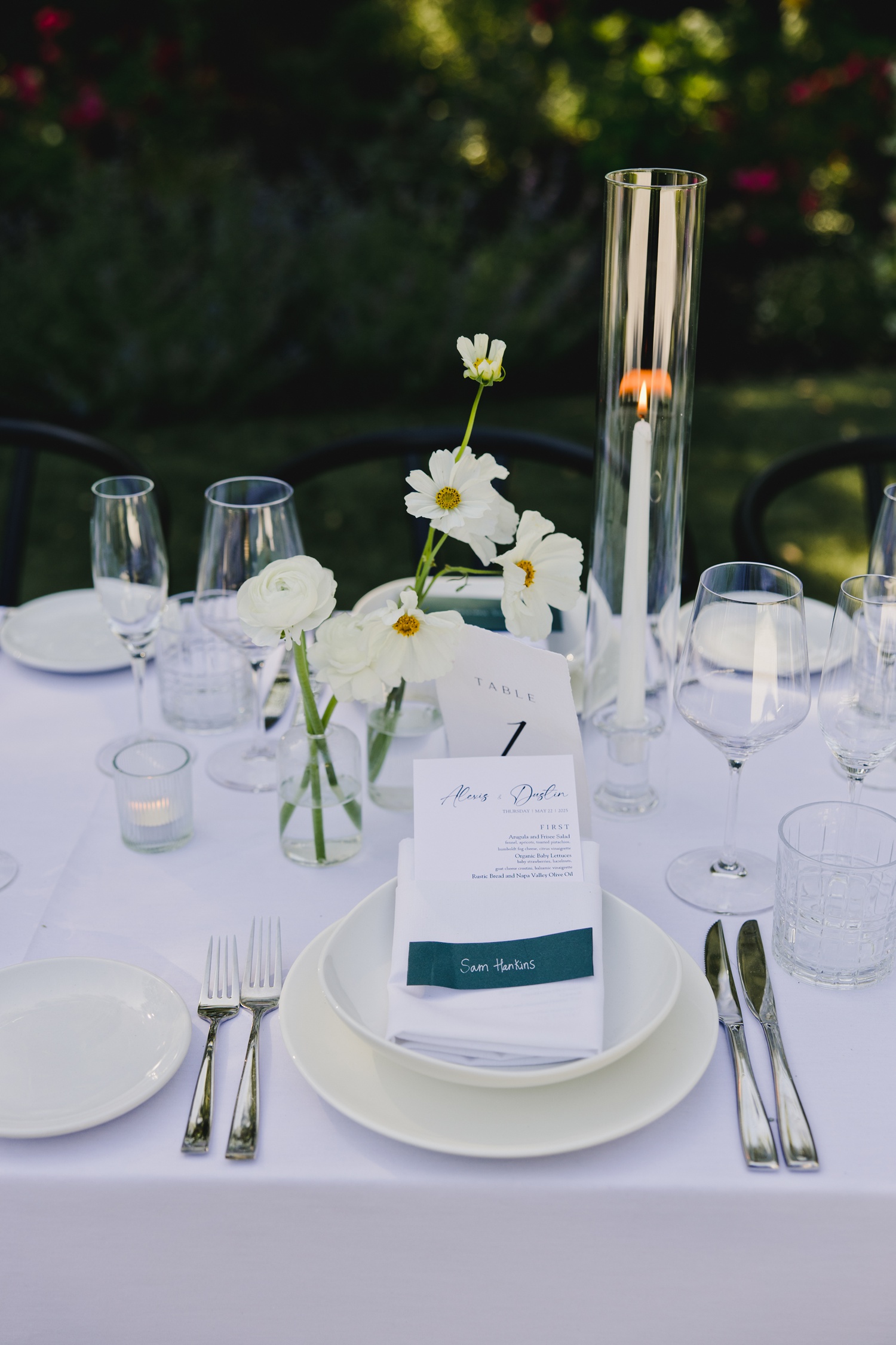 Napa Valley wedding reception table