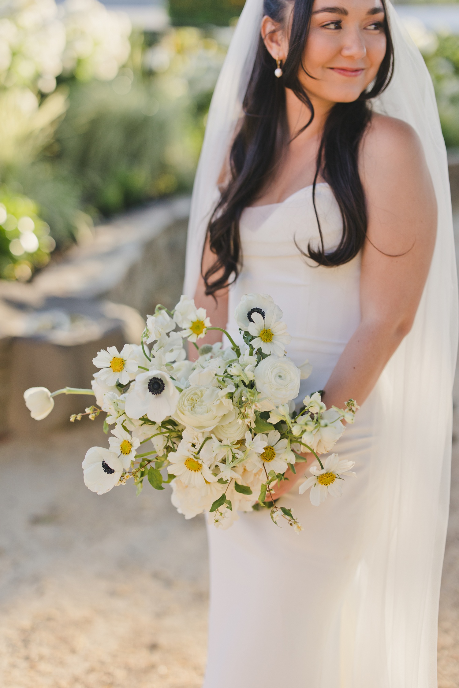 bridal bouquet with anenomes