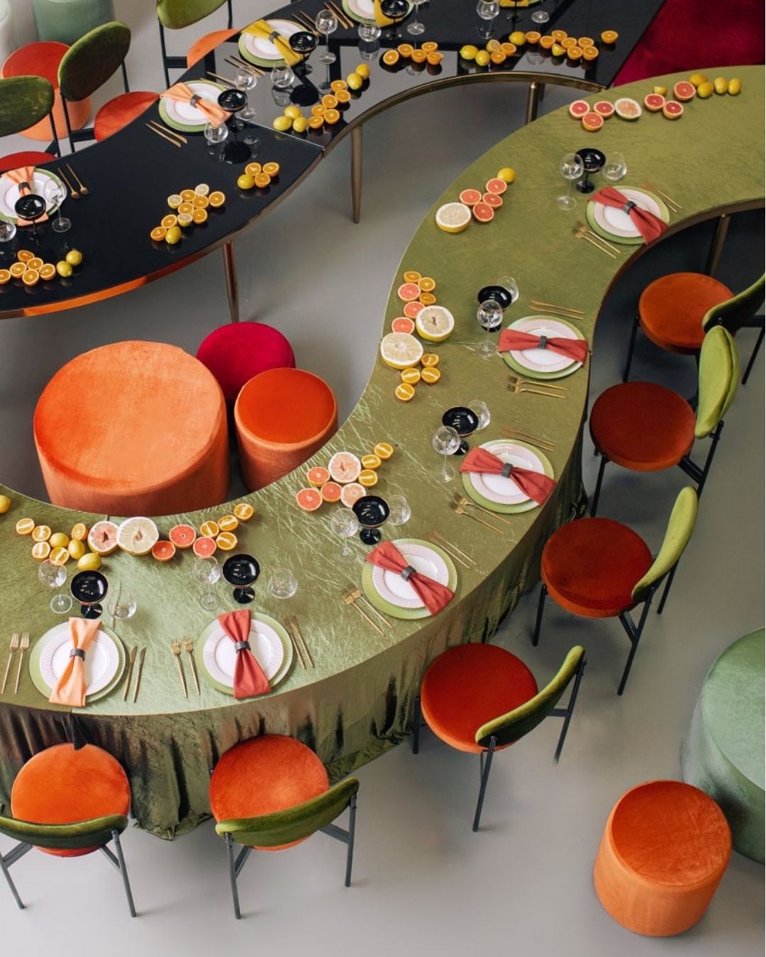 Creative wedding reception table