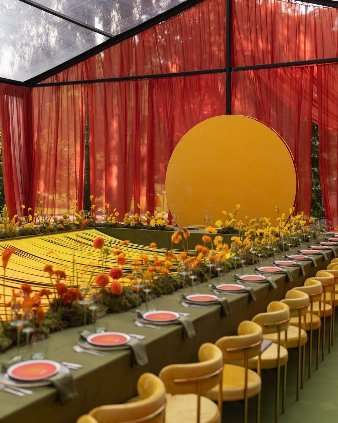 Creative wedding reception table