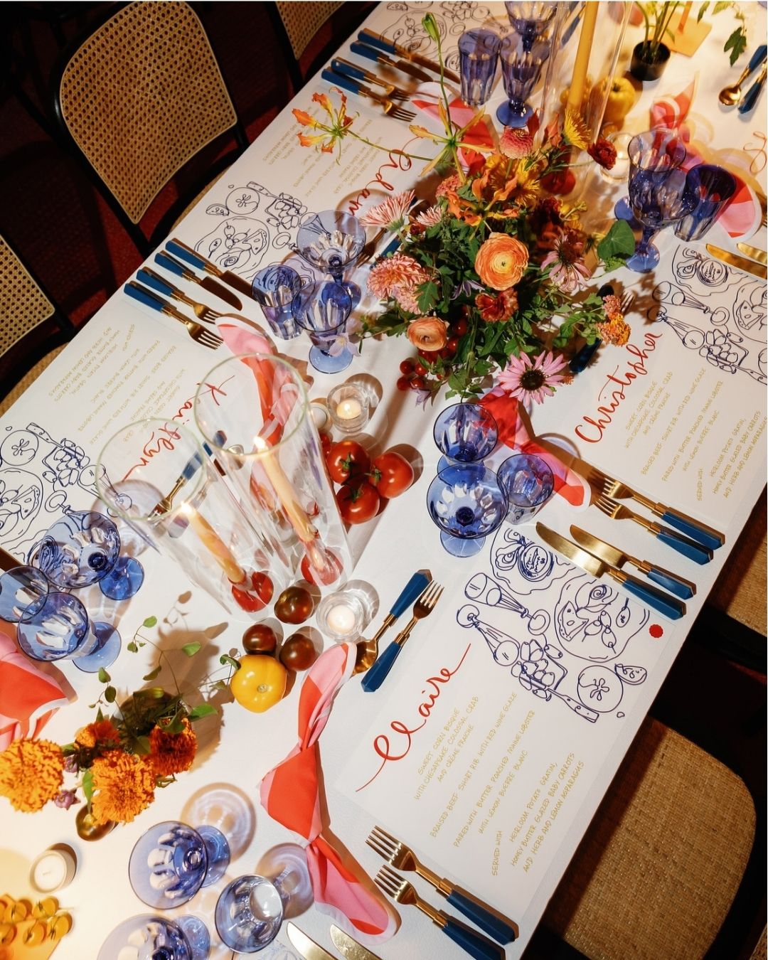 Creative wedding reception table