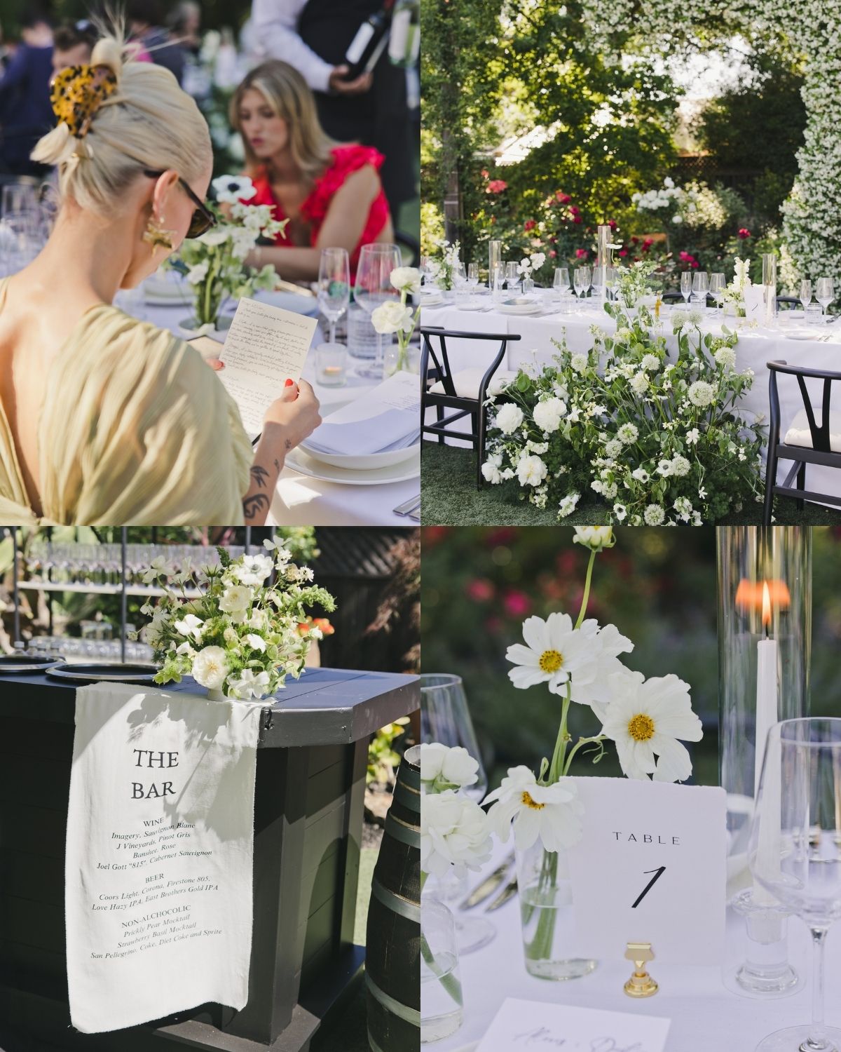 Napa Valley wedding reception 
