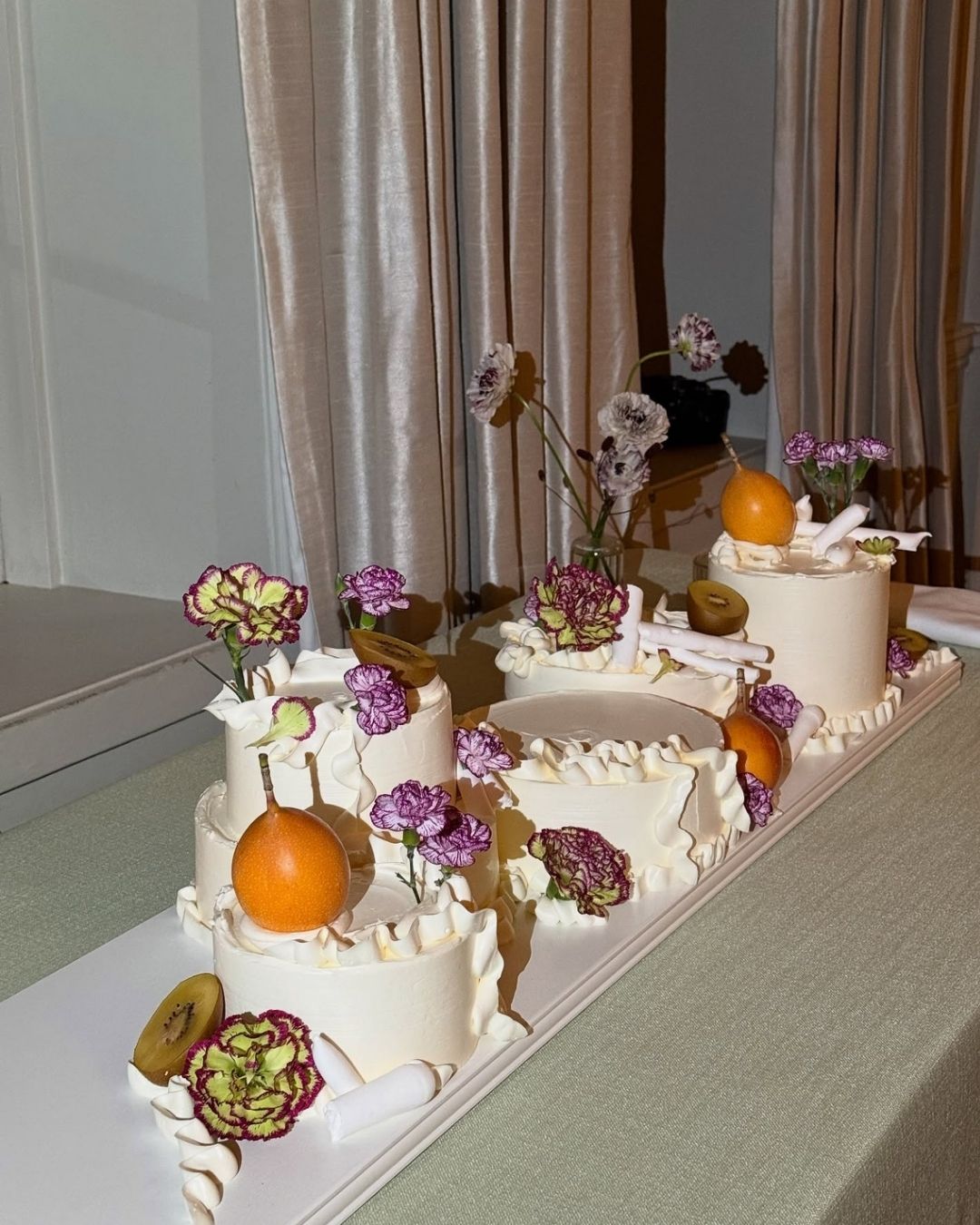 ruffled wedding cake